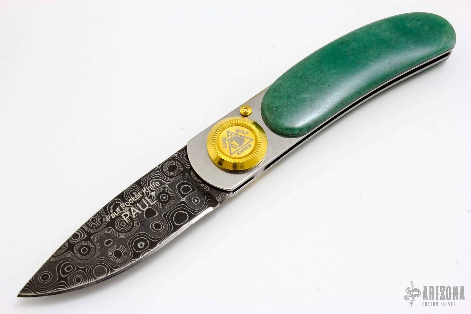 Damascus Pocket Knife 222-24 - Willowcreek Custom Knives