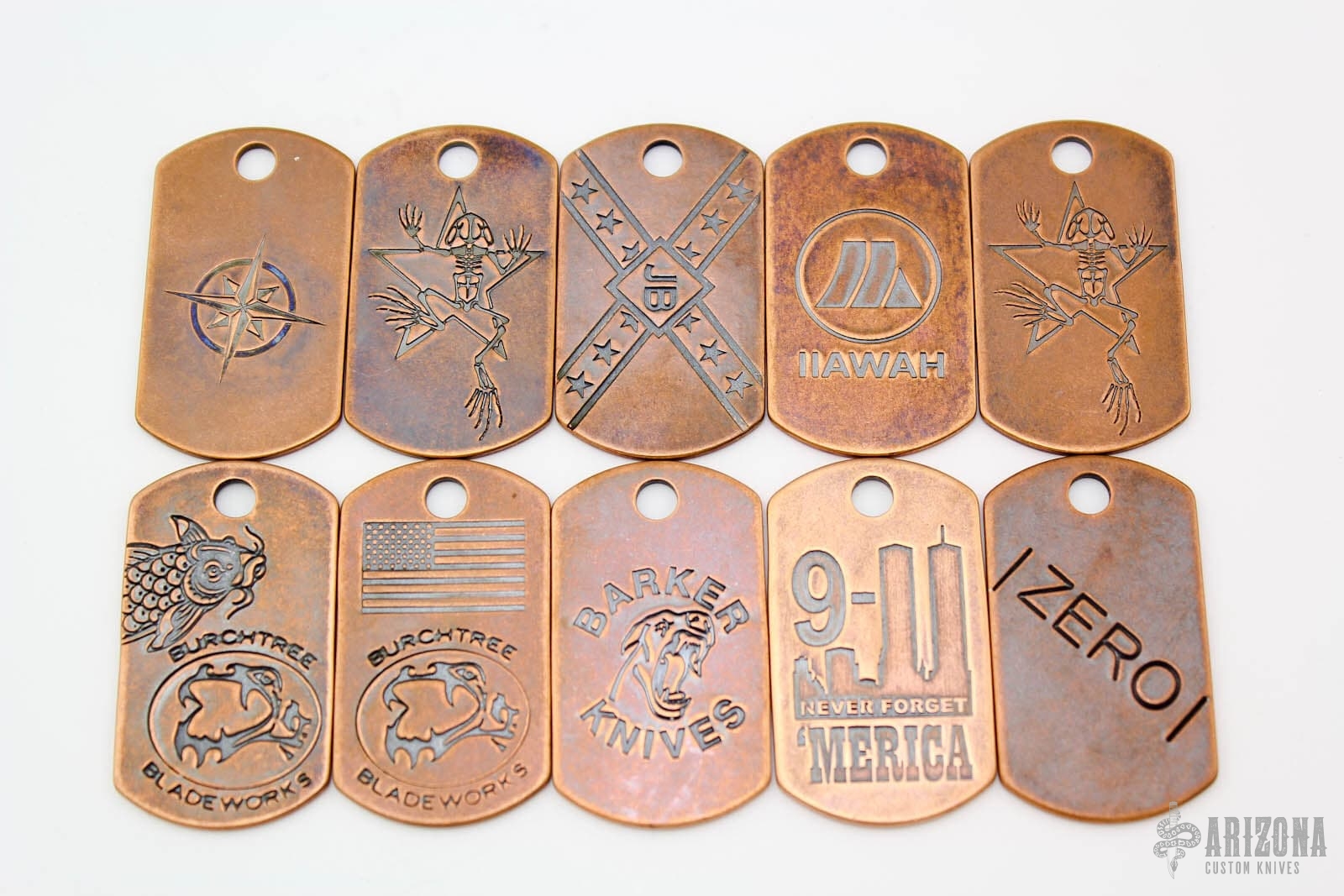 Steel flame dog tag discount