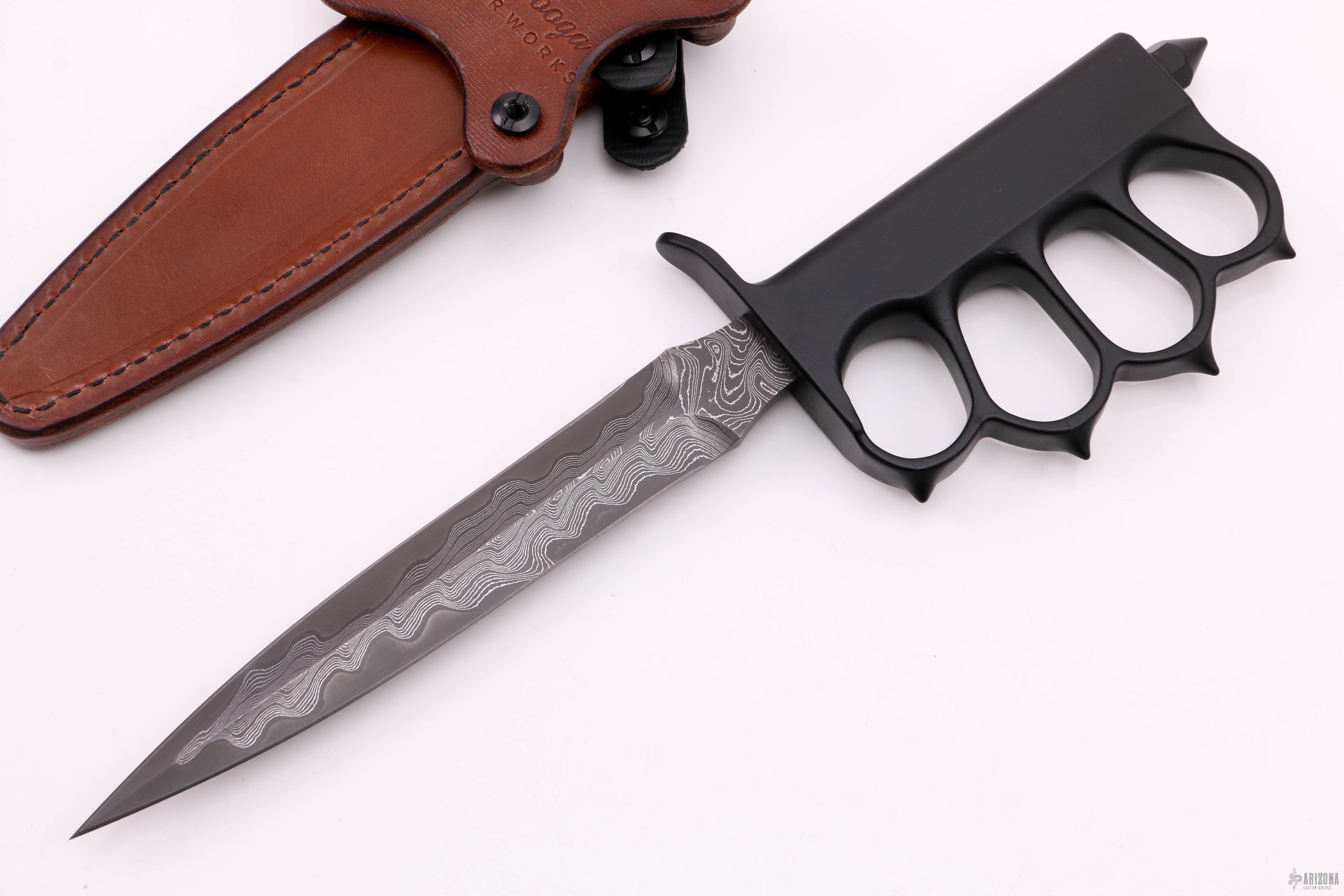 1918 Trench Dagger - XHP Core San Mai Damascus | Arizona Custom Knives