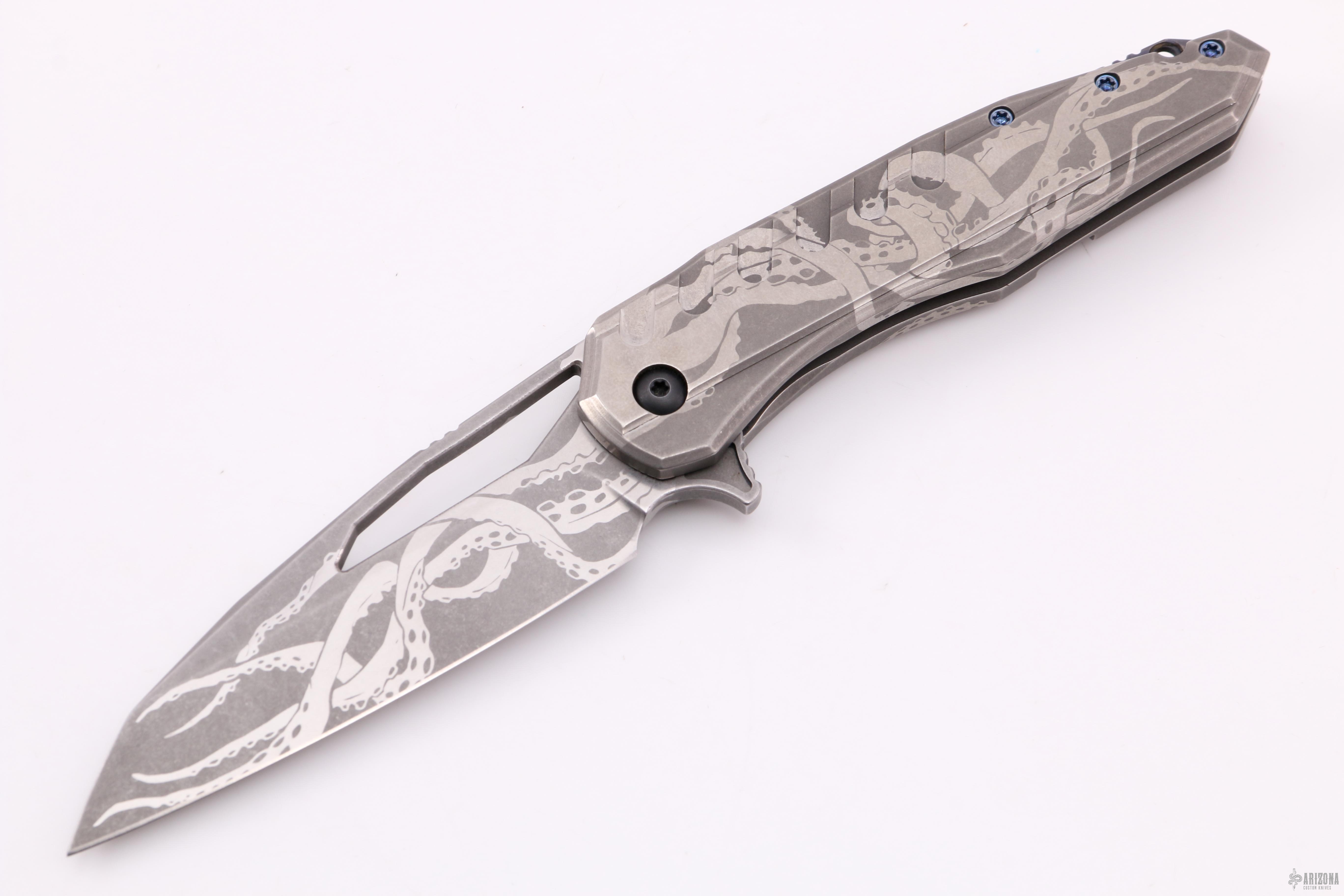 Sigil MK3 - Tentacle Ghost Finish Prototype - Arizona Custom Knives