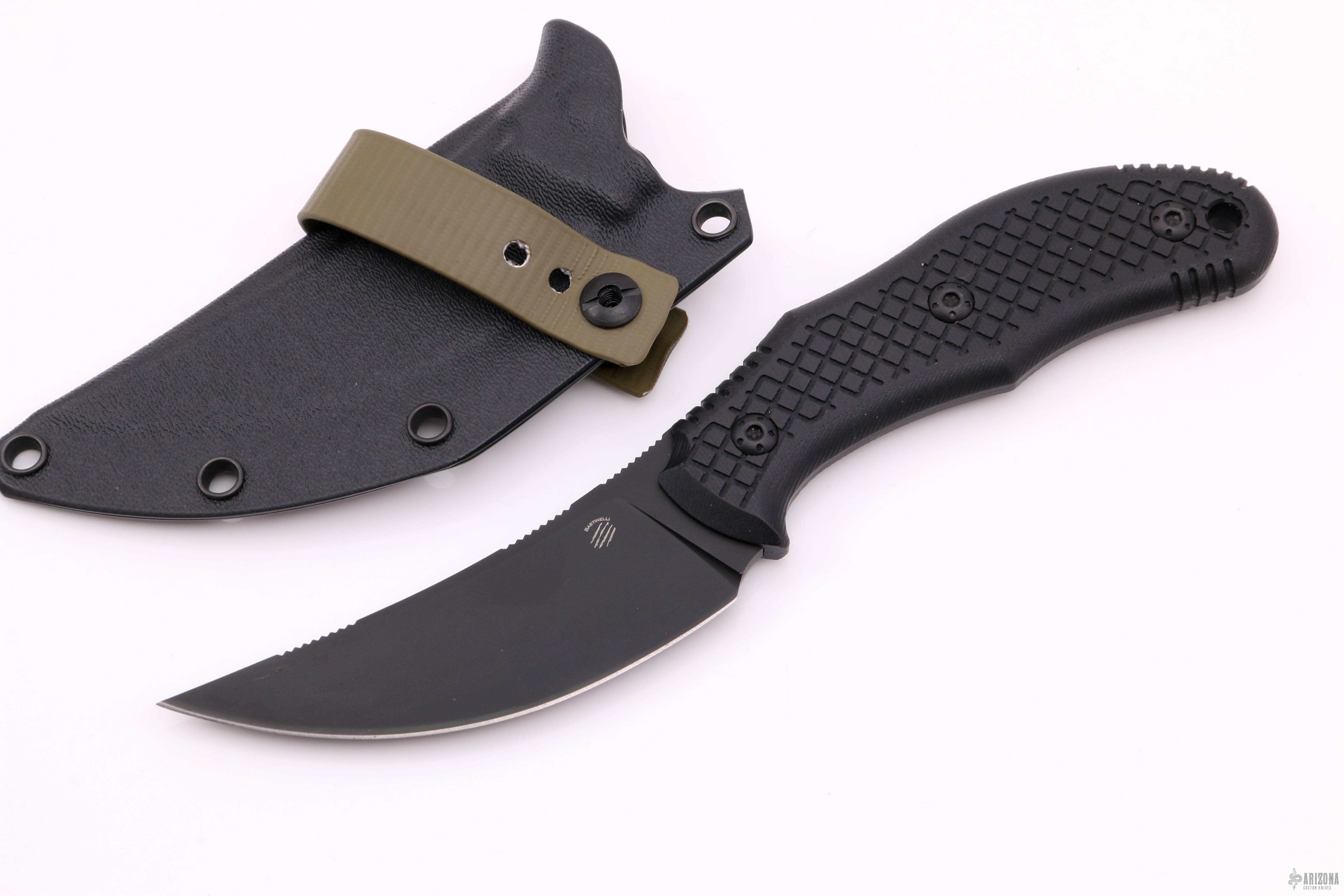 Bastinelli Knives Custom Chopper Black G10 Fixed Blade 3.5 M390