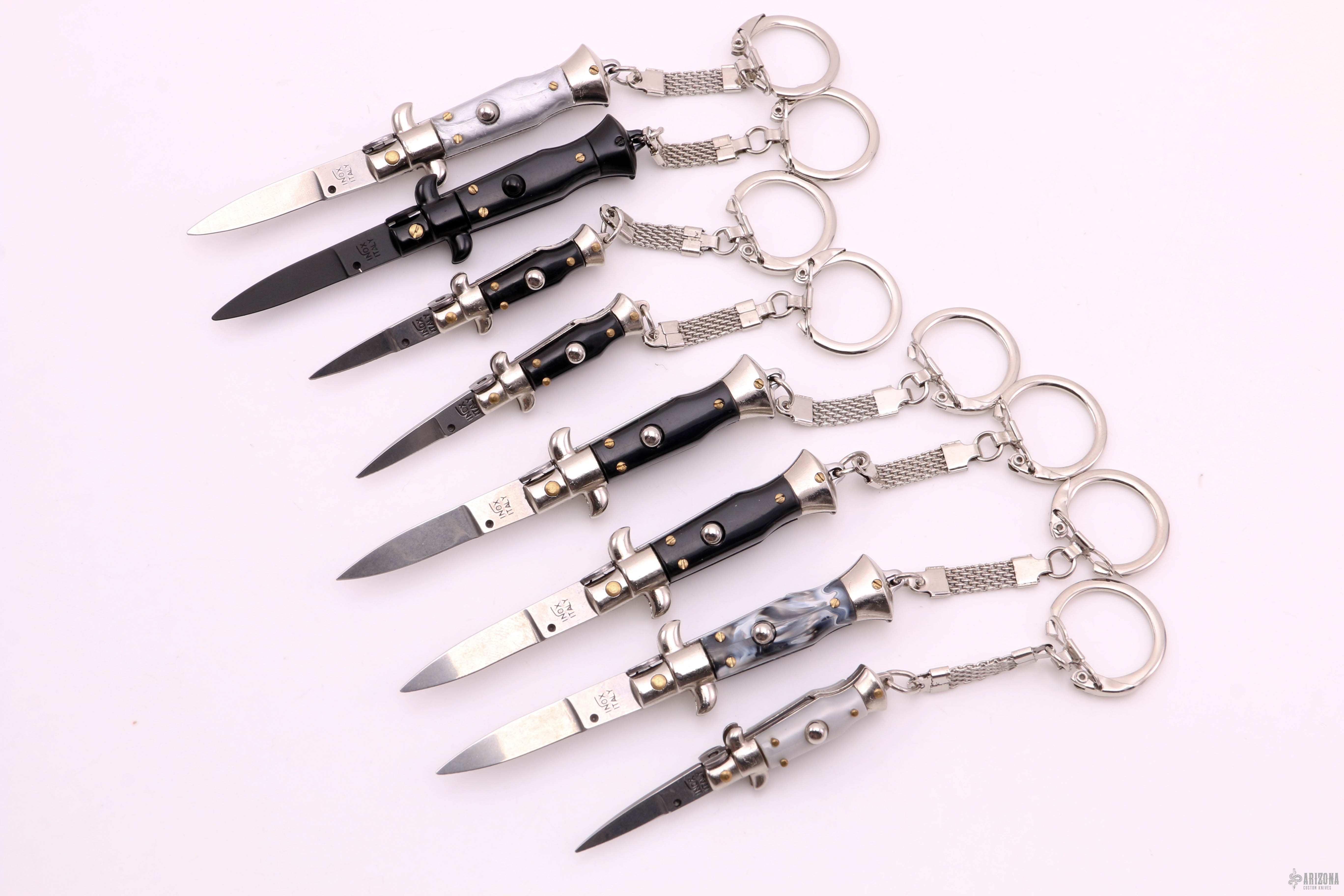 Imbécil Escuchando Abundante 8 Mini Stiletto Auto Keychains | Arizona Custom Knives
