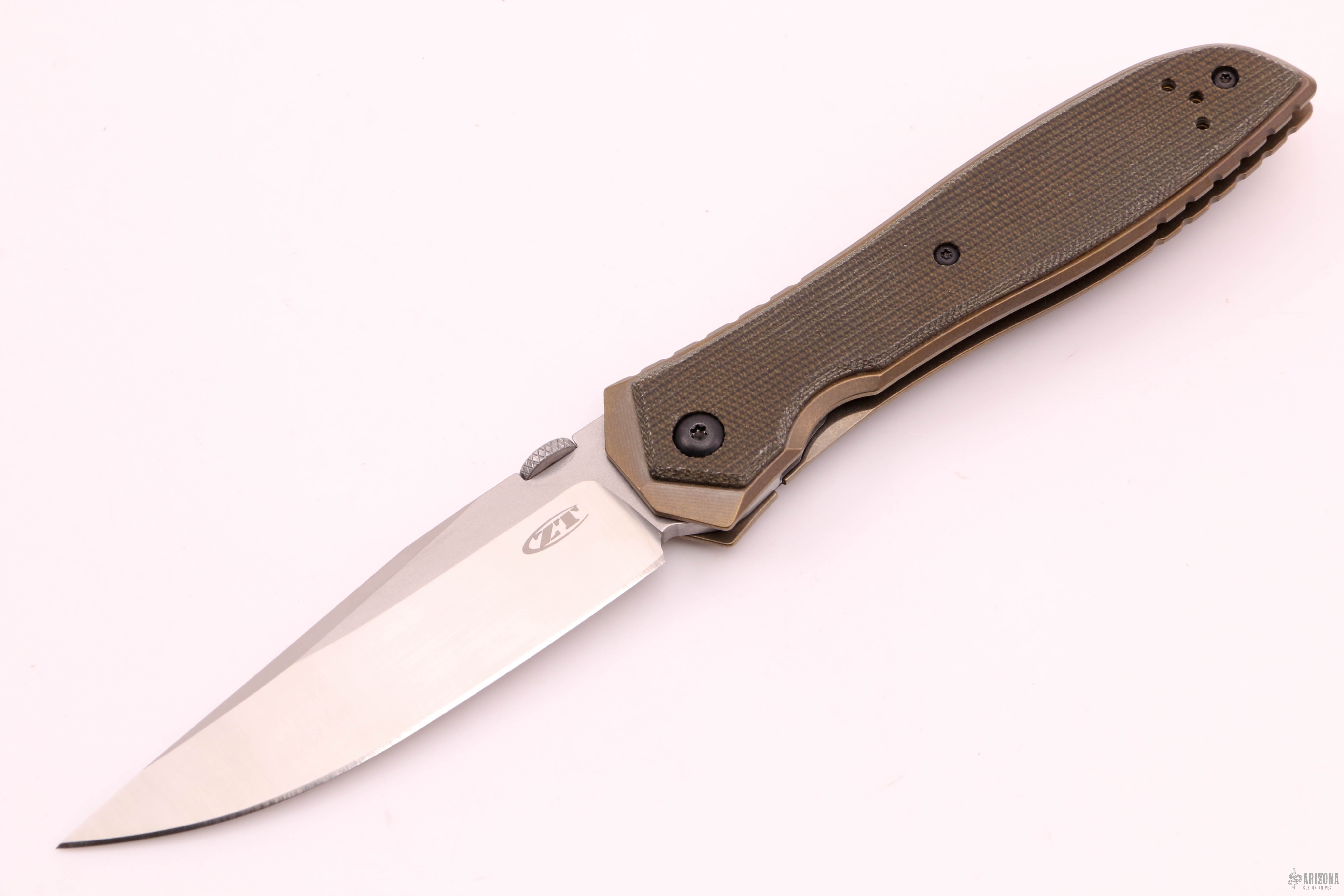 0640 Emerson Manual SW/20CV 2TN - Custom Green Canvas Micarta Scales -  Arizona Custom Knives