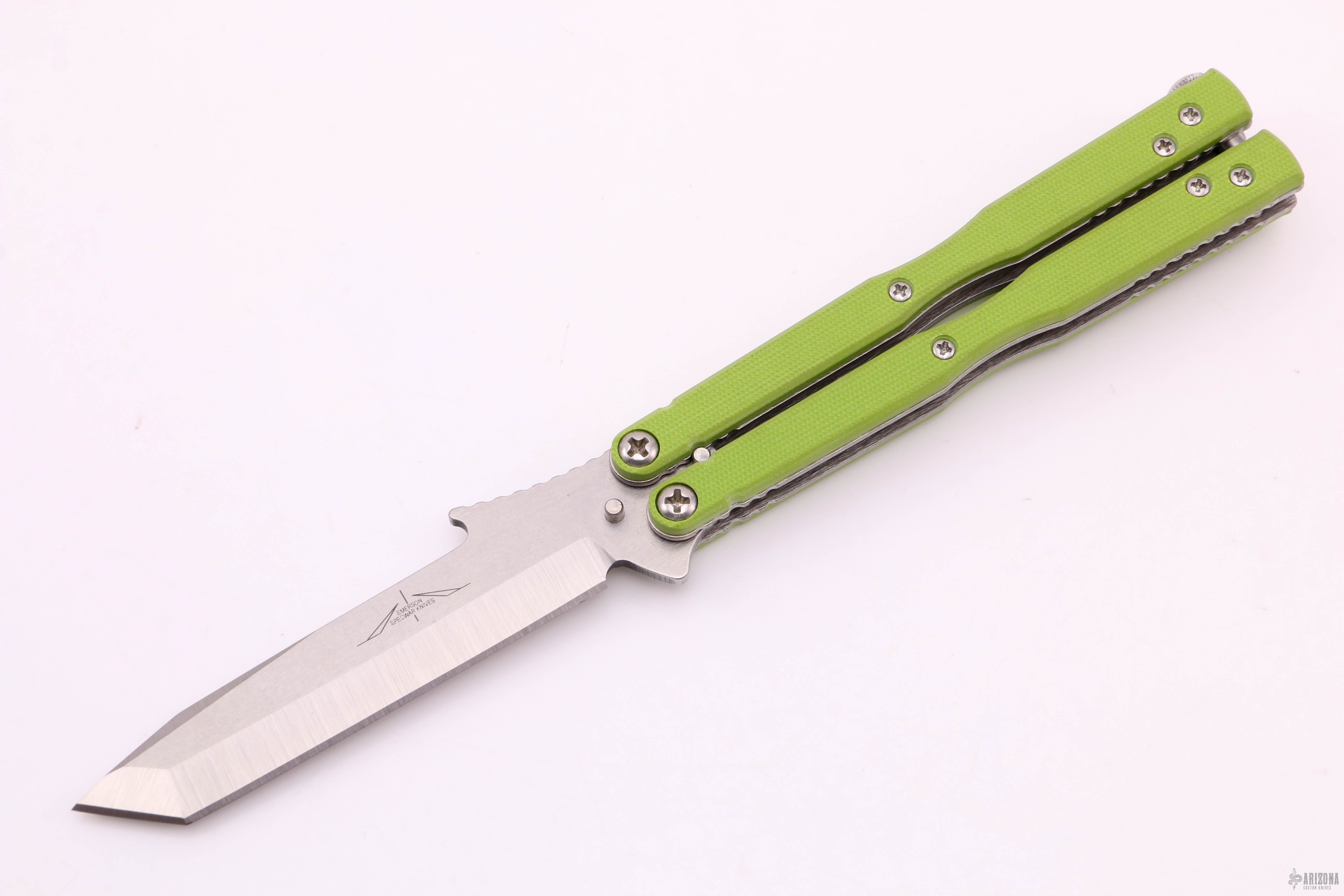 Custom CQC-7 Balisong - Green G-10 - Arizona Custom Knives