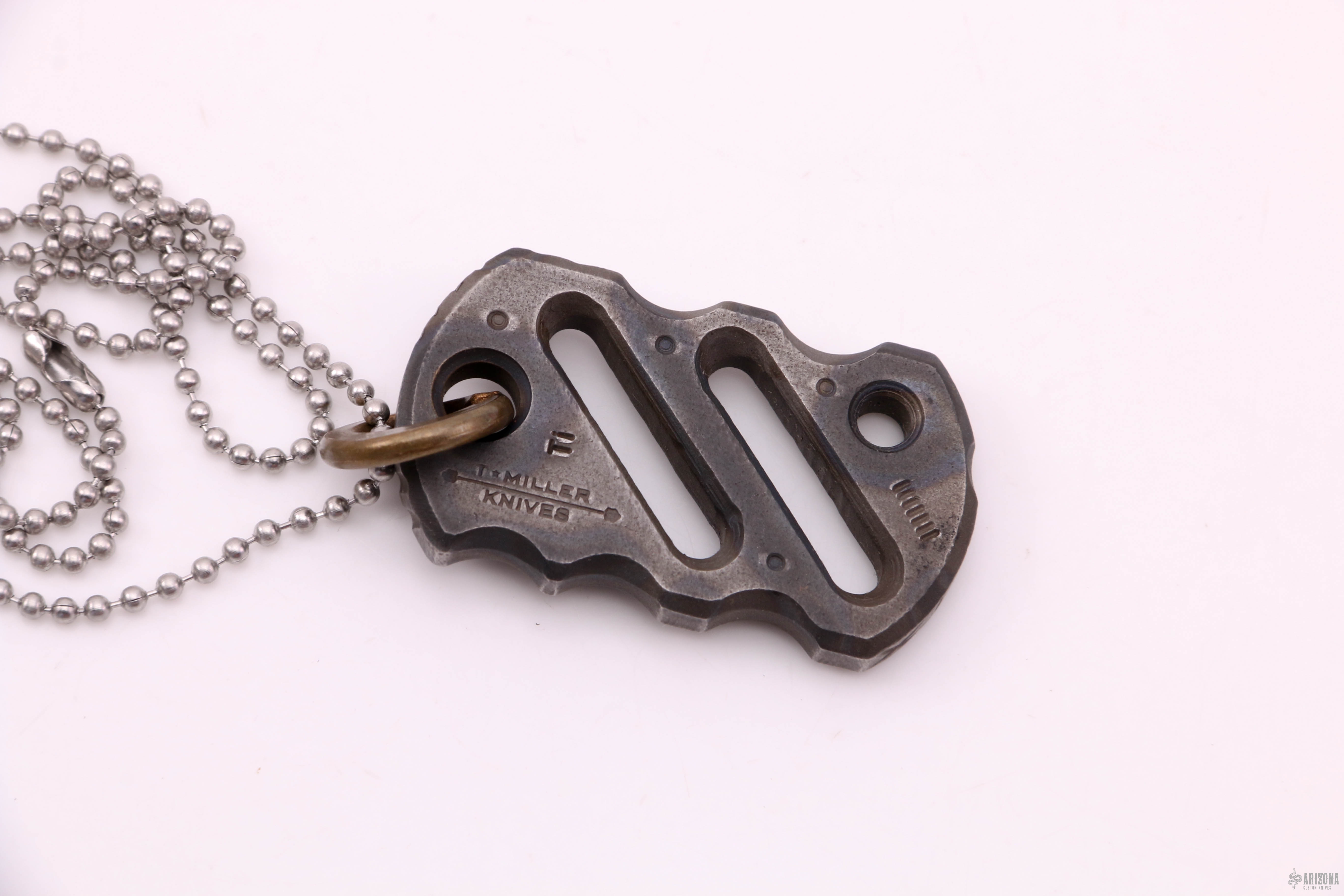 Titanium Dogtag Pendant w/ Ball Chain | Arizona Custom Knives