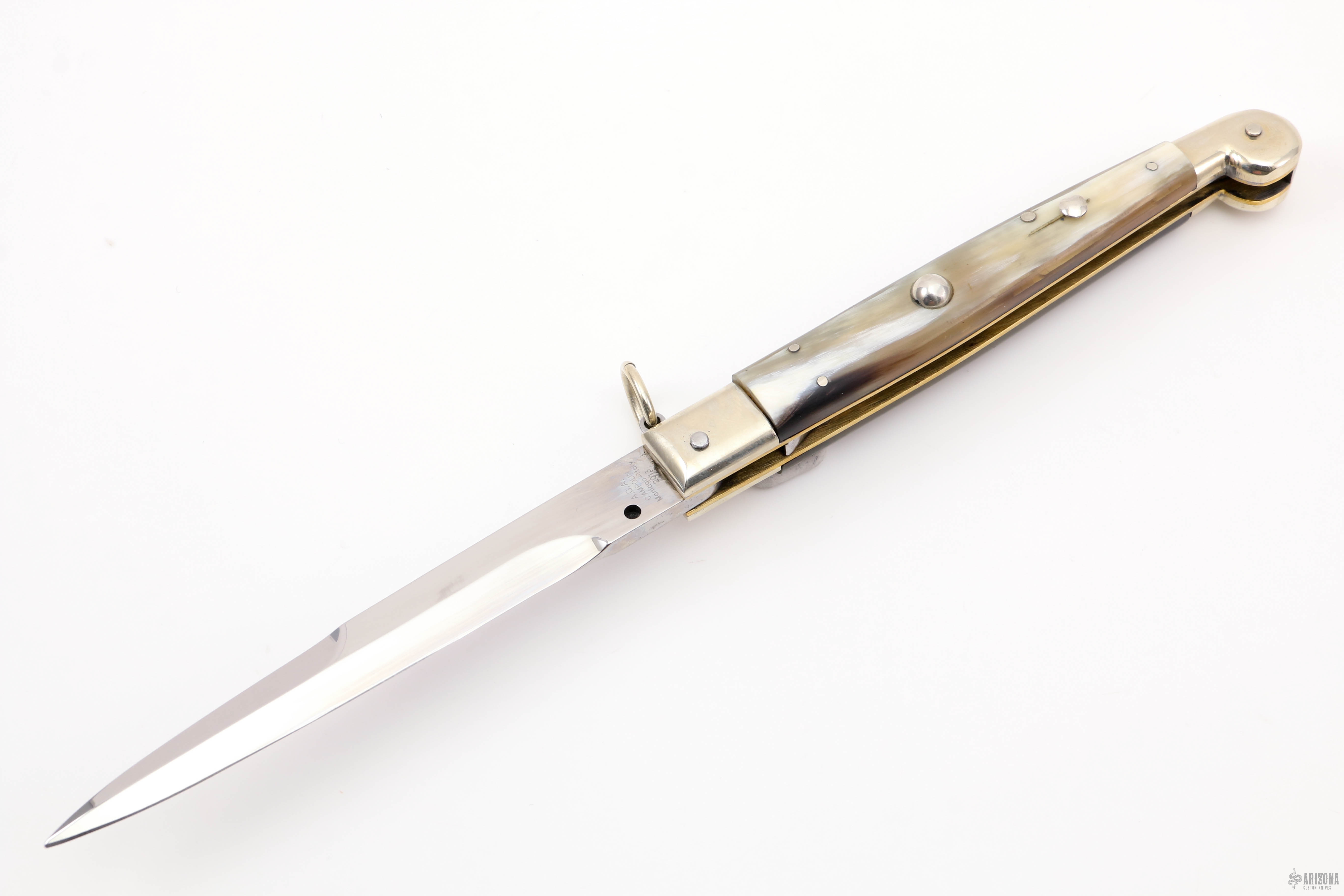 Sicilian Ring Pull Stiletto 2013 - Honey Horn - Arizona Custom Knives