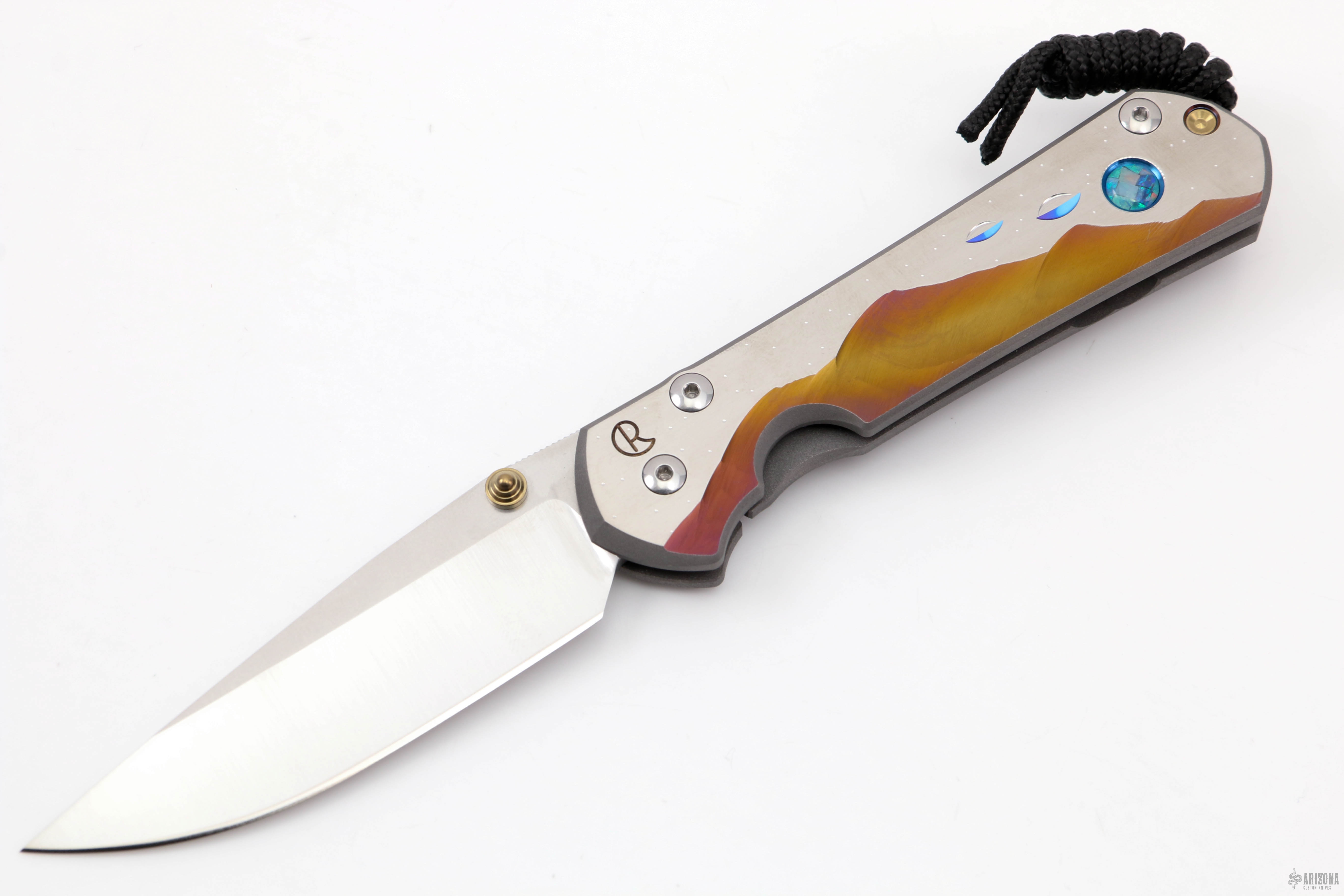 Large Sebenza 31 Unique Graphic - Area 51 w/ Triple Mosaic Opal