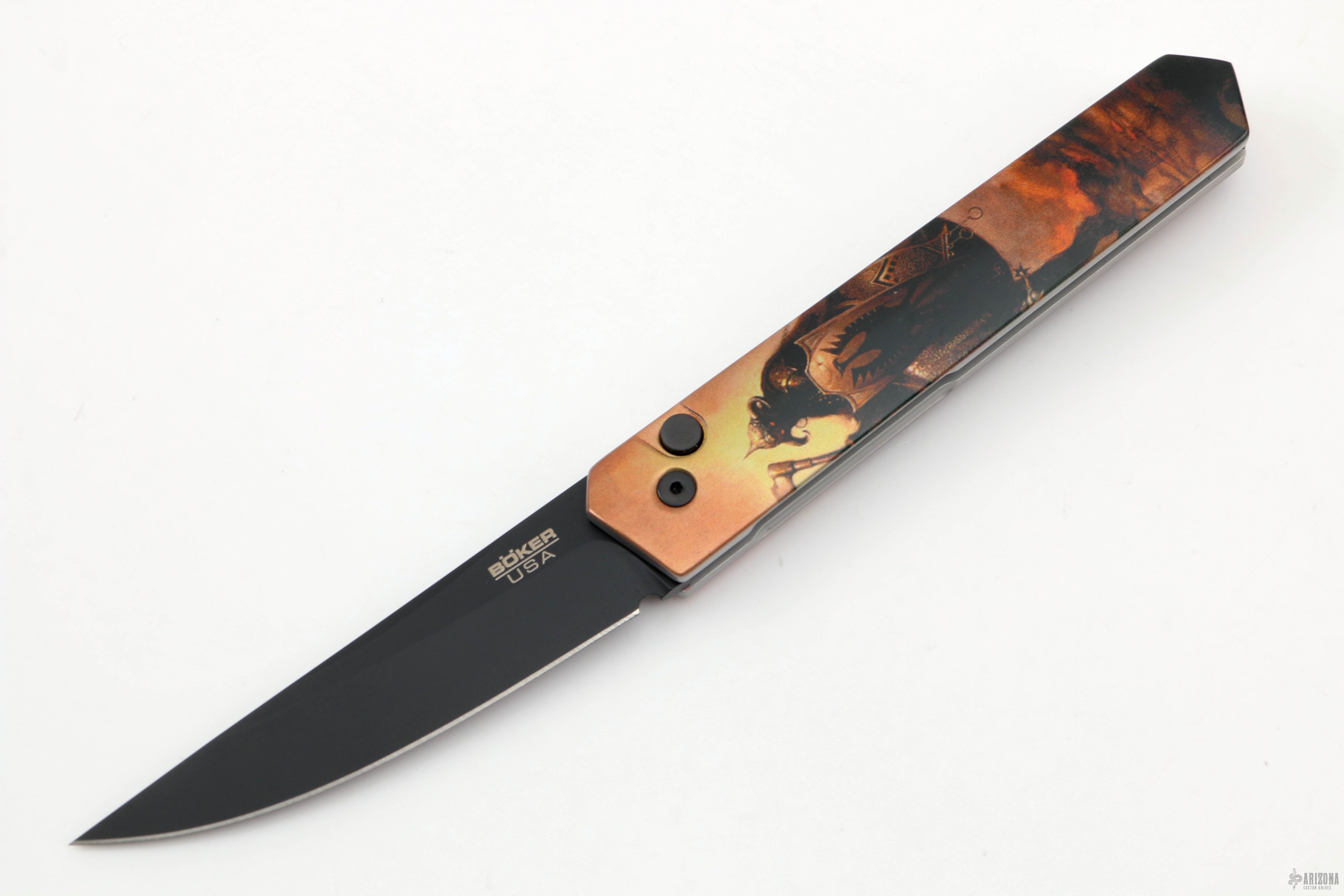 美品 Frontier Hotel 黒 オールド カジノデック Boker/Burnley/Pro-Tech Kwaiken Auto Frazetta Death Dealer