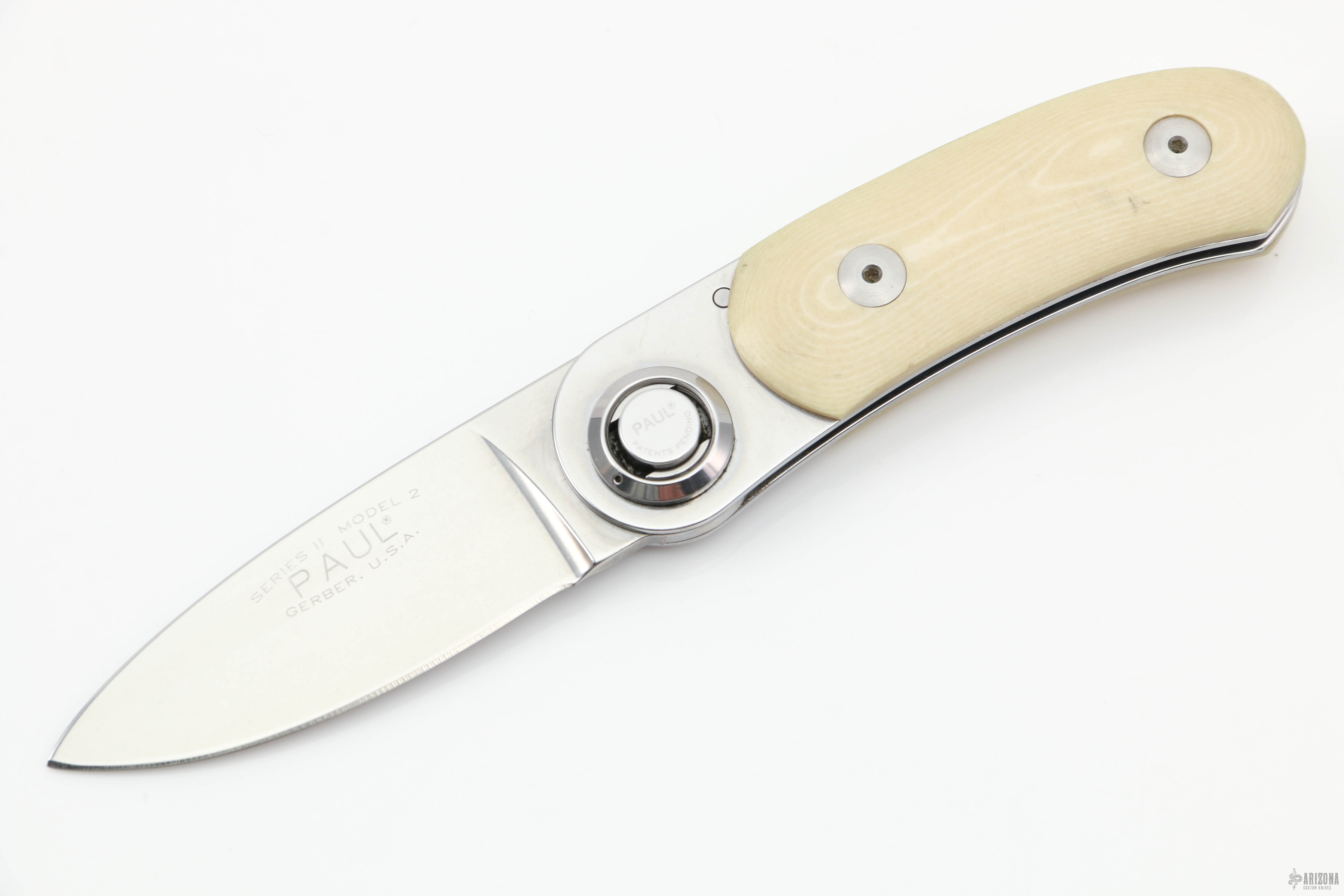 Paul Knife Series II Model 2 Ivory Paper Micarta Arizona Custom Knives