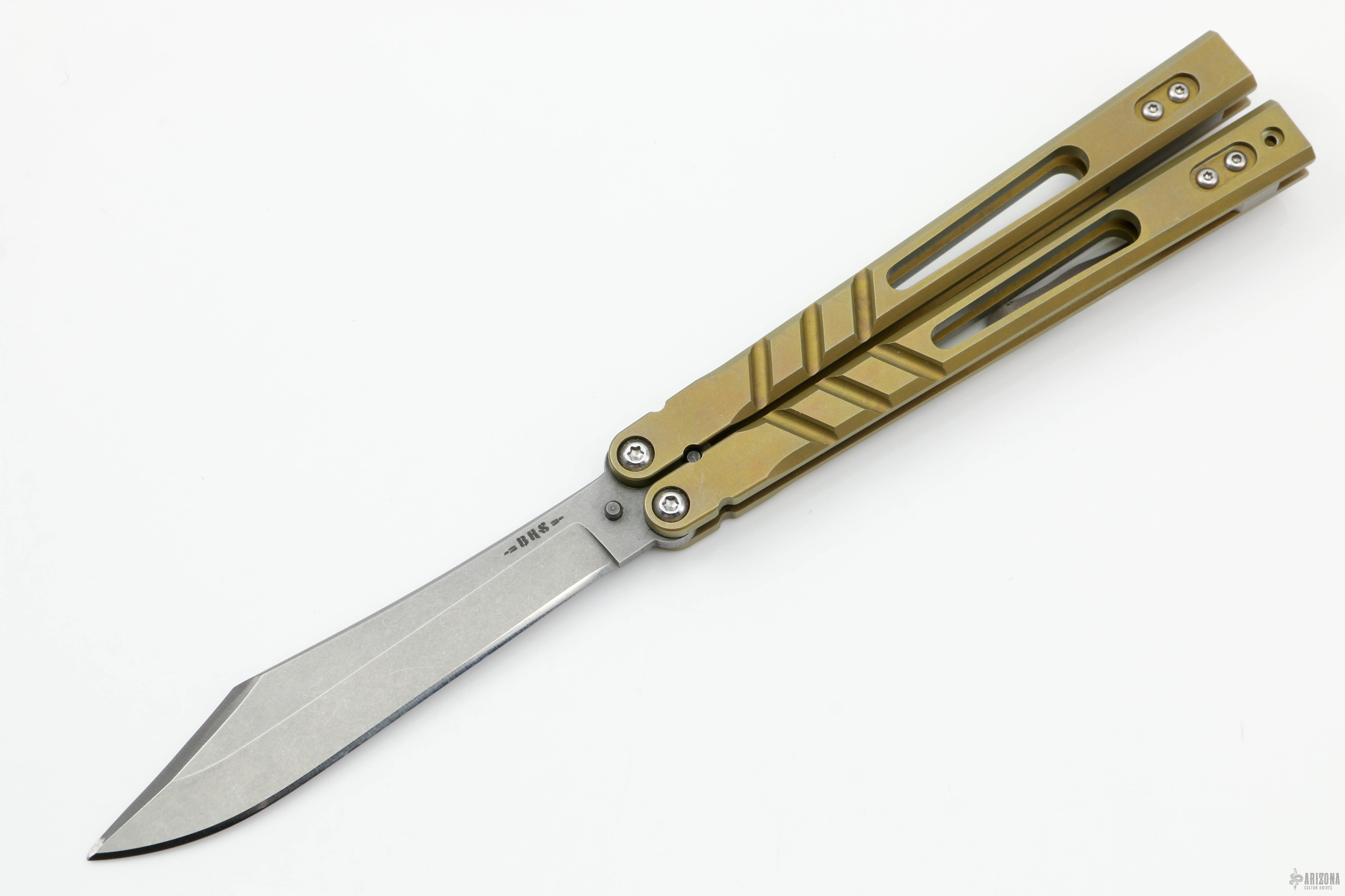 Alpha Beast Balisong 3.0 Premium Bronze Alt Blade - Arizona Custom Knives