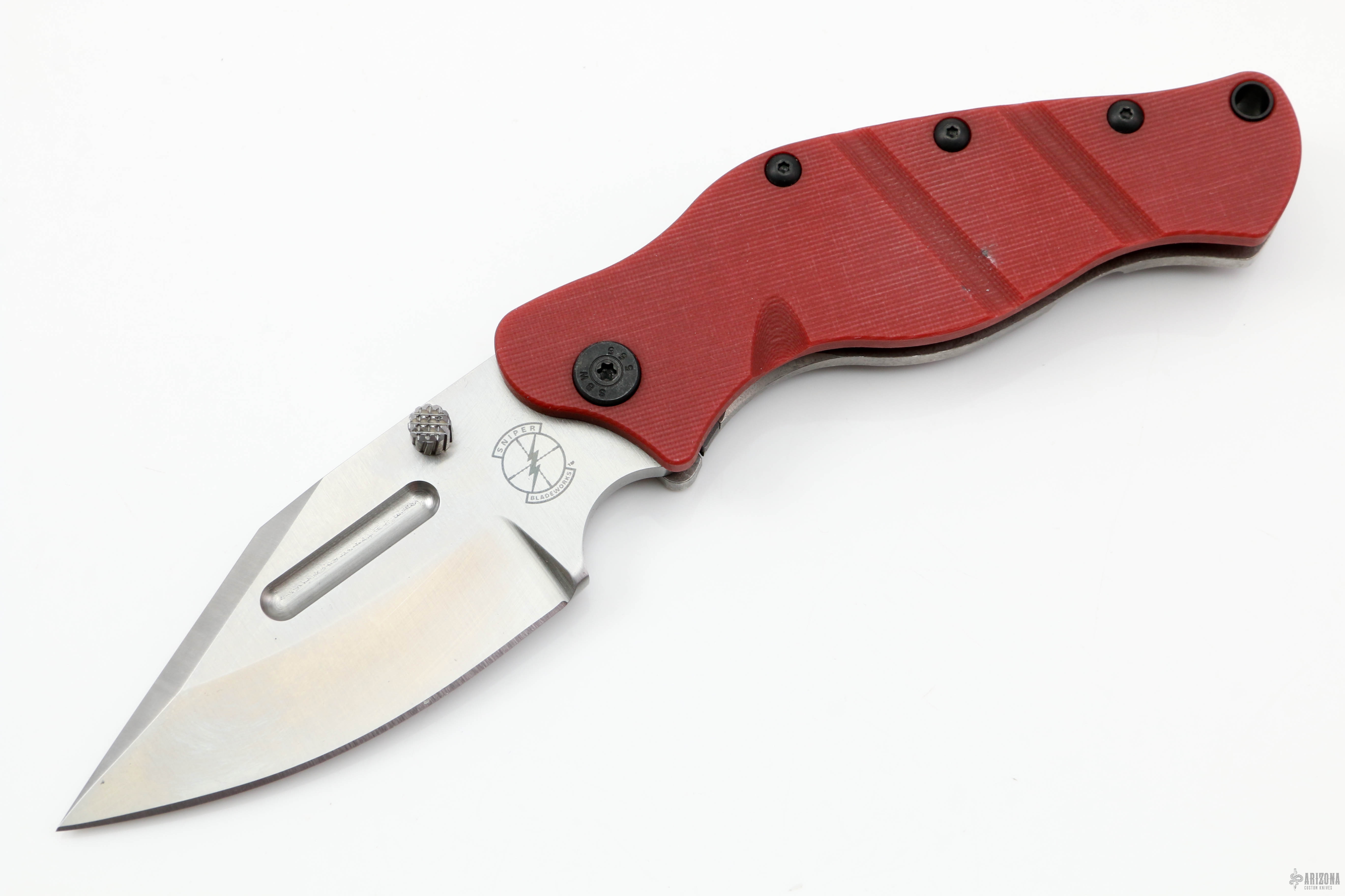 Red Custom Knives LPC - Satin and Red - Arizona Custom Knives
