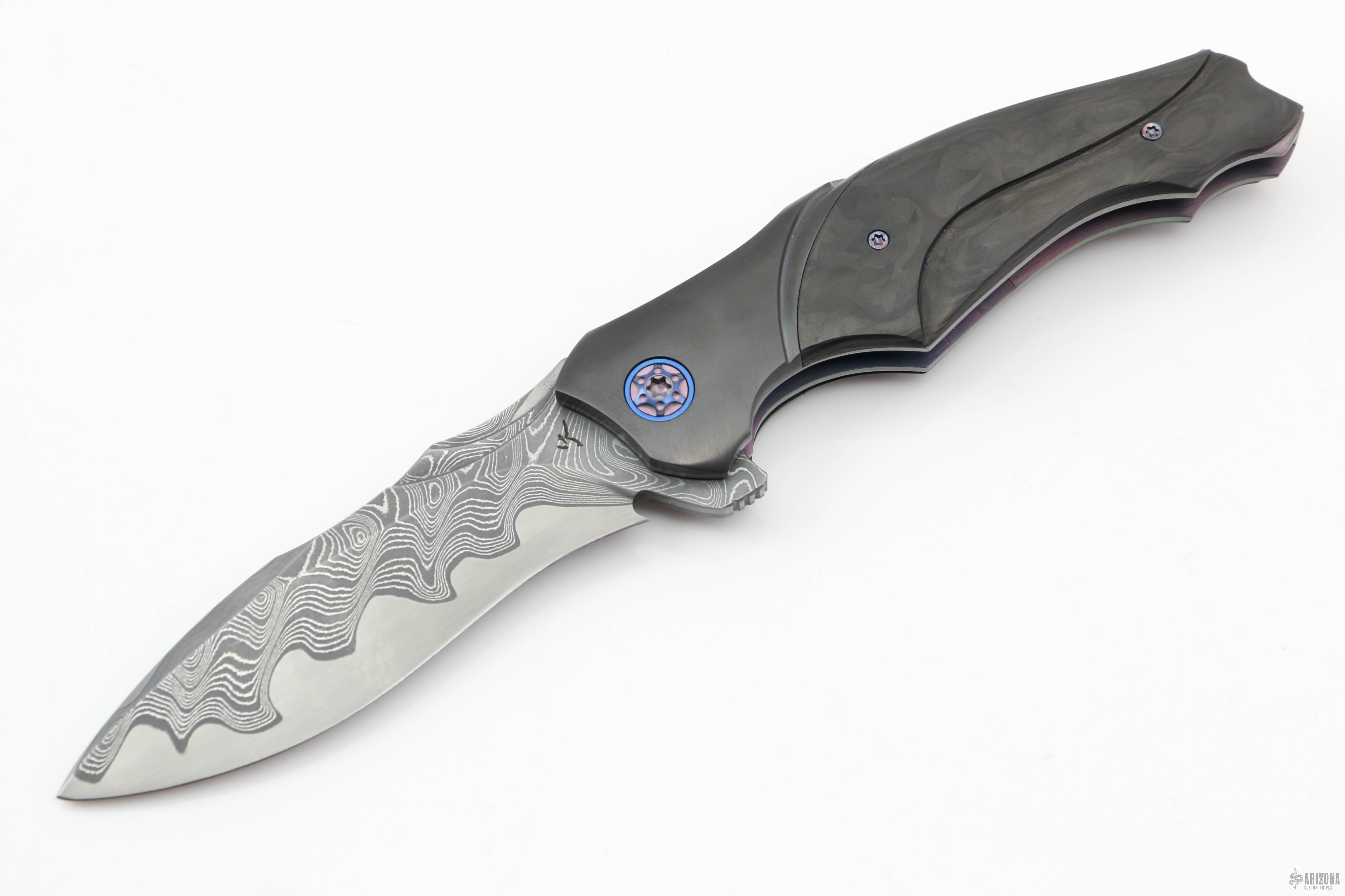 San-Mai Flipper - Zirc & Marble Carbon Fiber - Arizona
