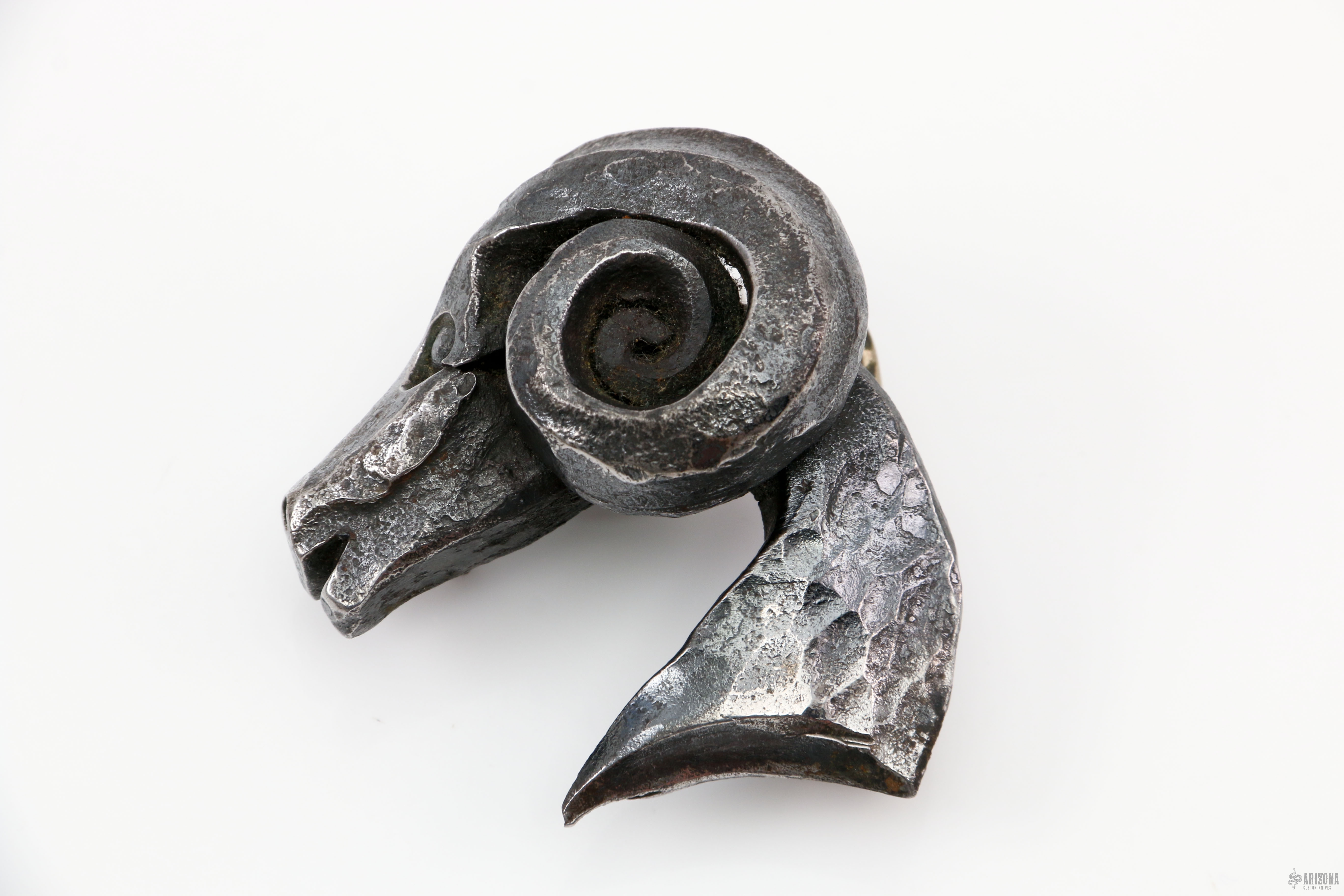 Hand Forged Rams Head Belt Buckle - Arizona Custom Knives