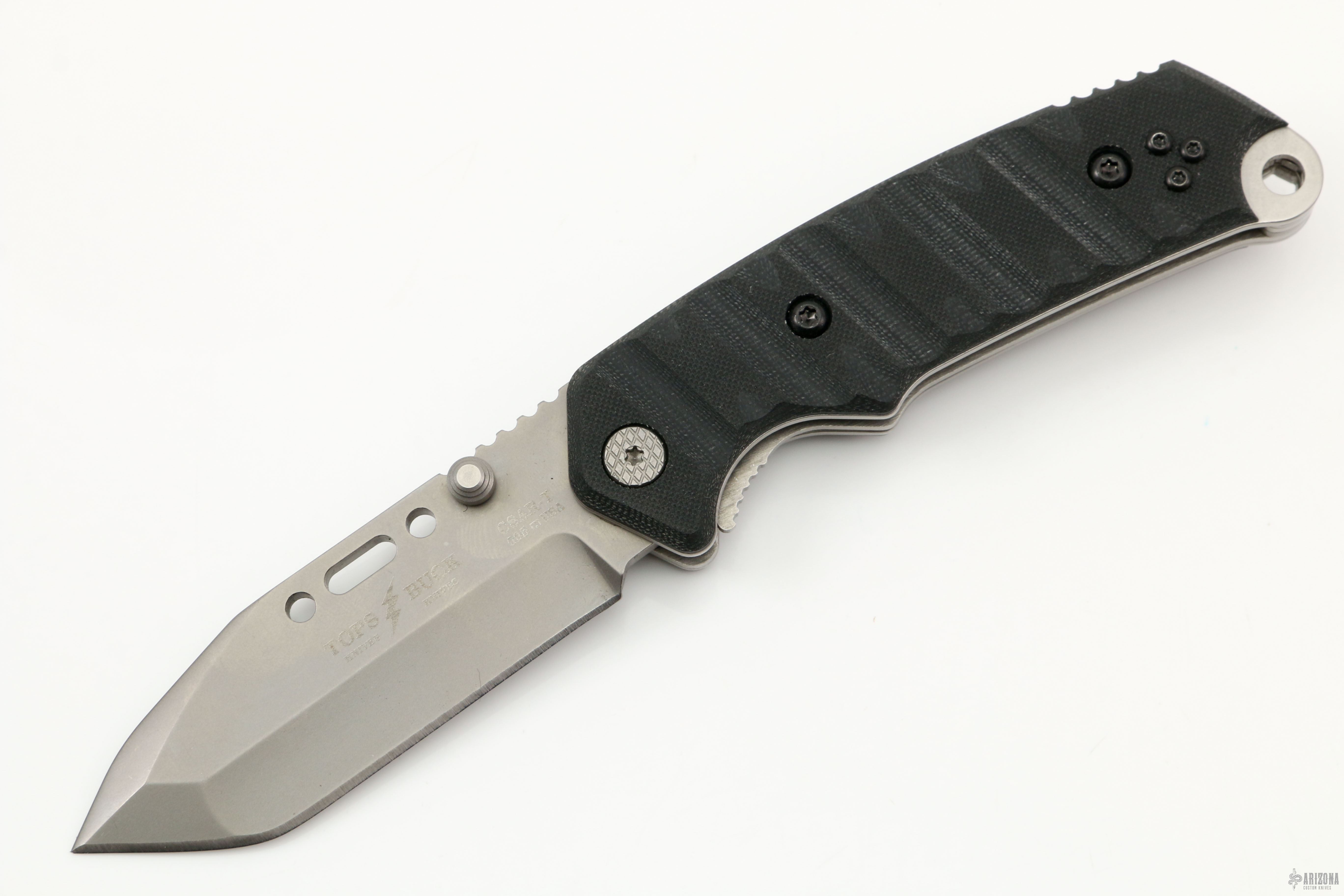 [δηε5] 【廃番？名門+新興のコラボシンプルEDC】BUCK KNIVES+TOPS KNIVES/ CSAR-T　680/灰色-刃、ボディ、黒-シース/新品 Buck Knife Tops Csar T-Liason 680SSS Rare USA Unused | eBay
