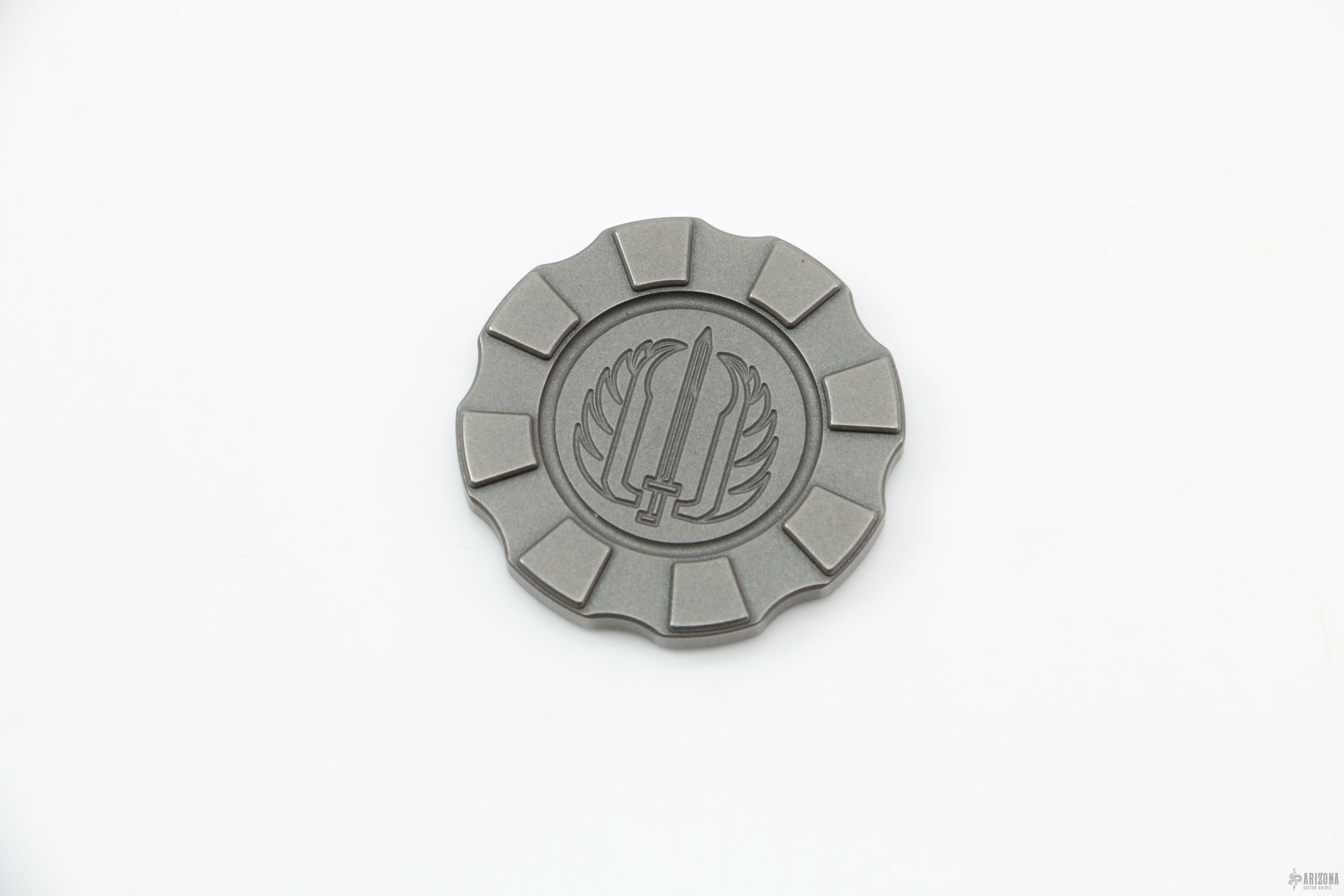 Hitex Strider Monkey Edge Frag Pattern Titanium Chip Blasted