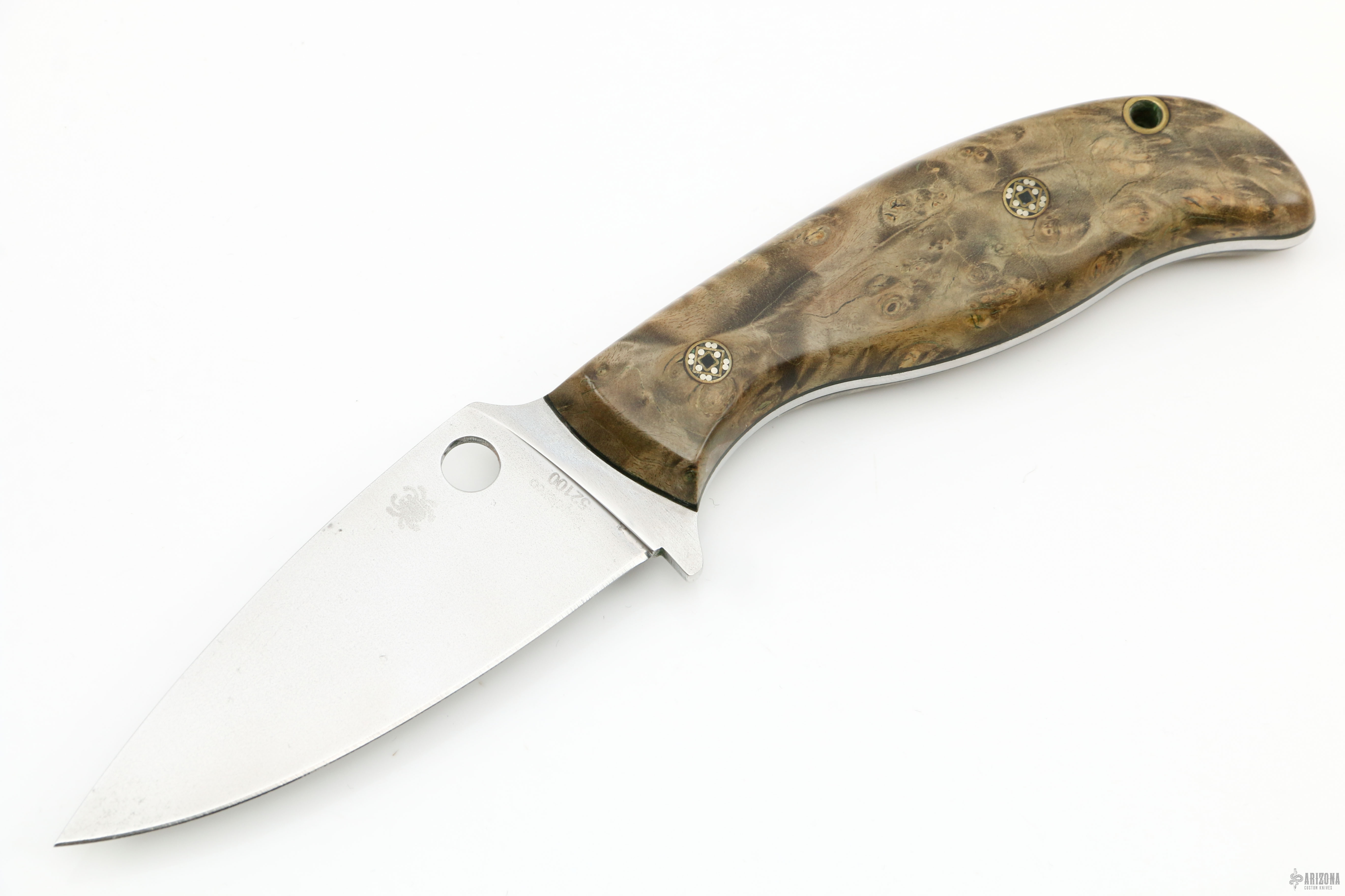 Spyderco MT01P Mule Team 52100 - Custom Buckeye Burl scales - Arizona ...