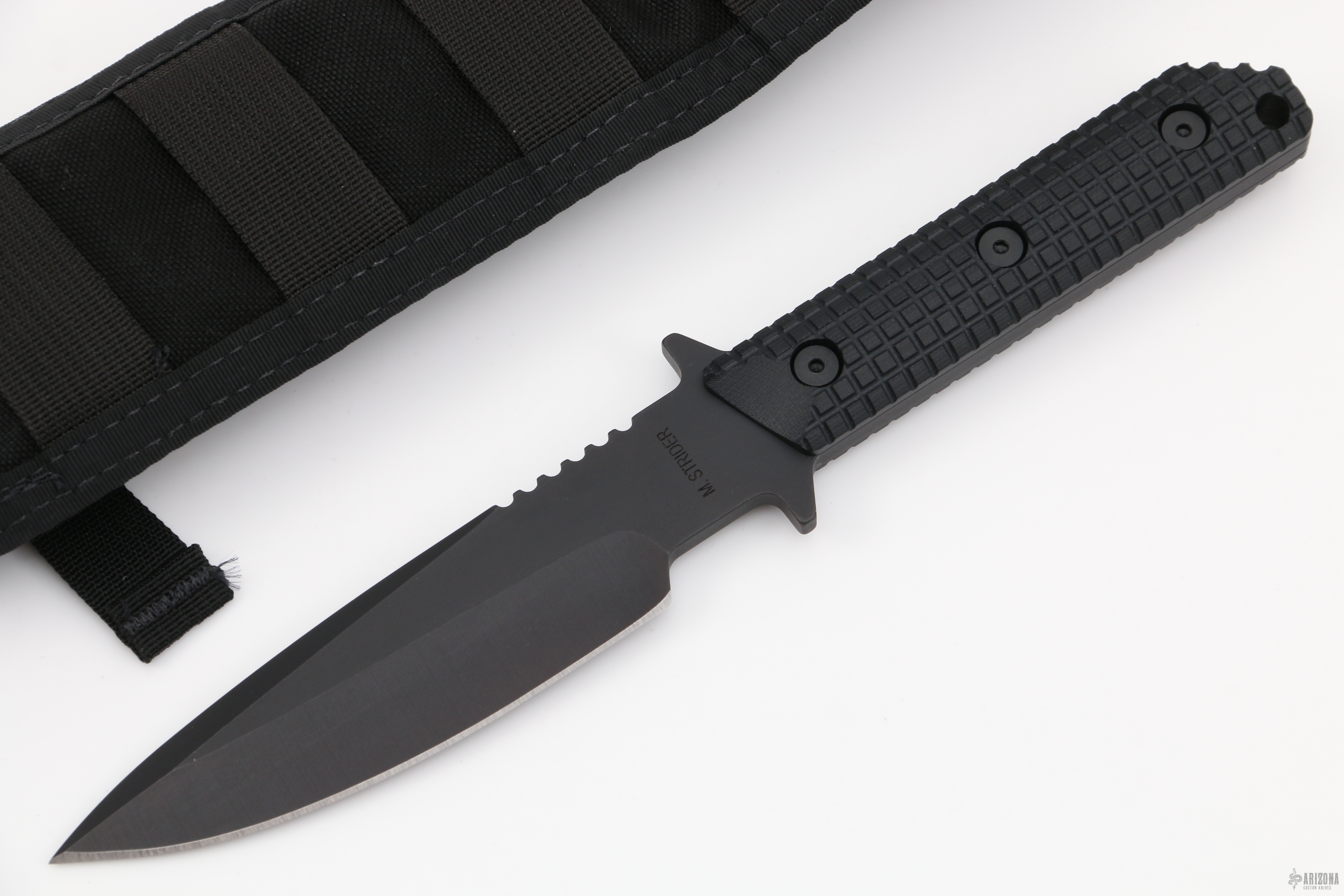 10.25 Black Hunting Tactical Knife with Sheath (Drop Point)