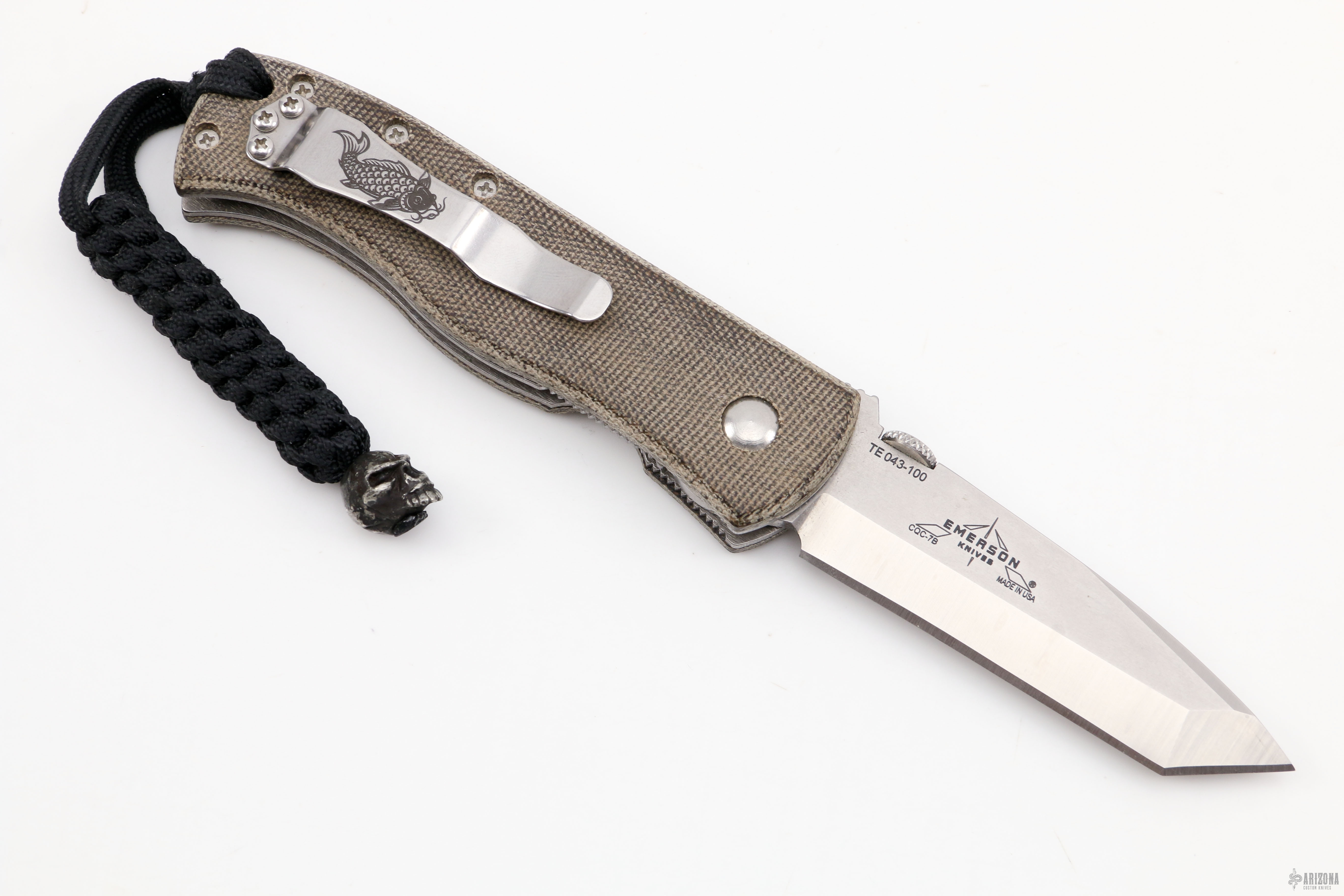 CQC-7B SF Right-Grind Green Micarta #43 - Arizona Custom Knives