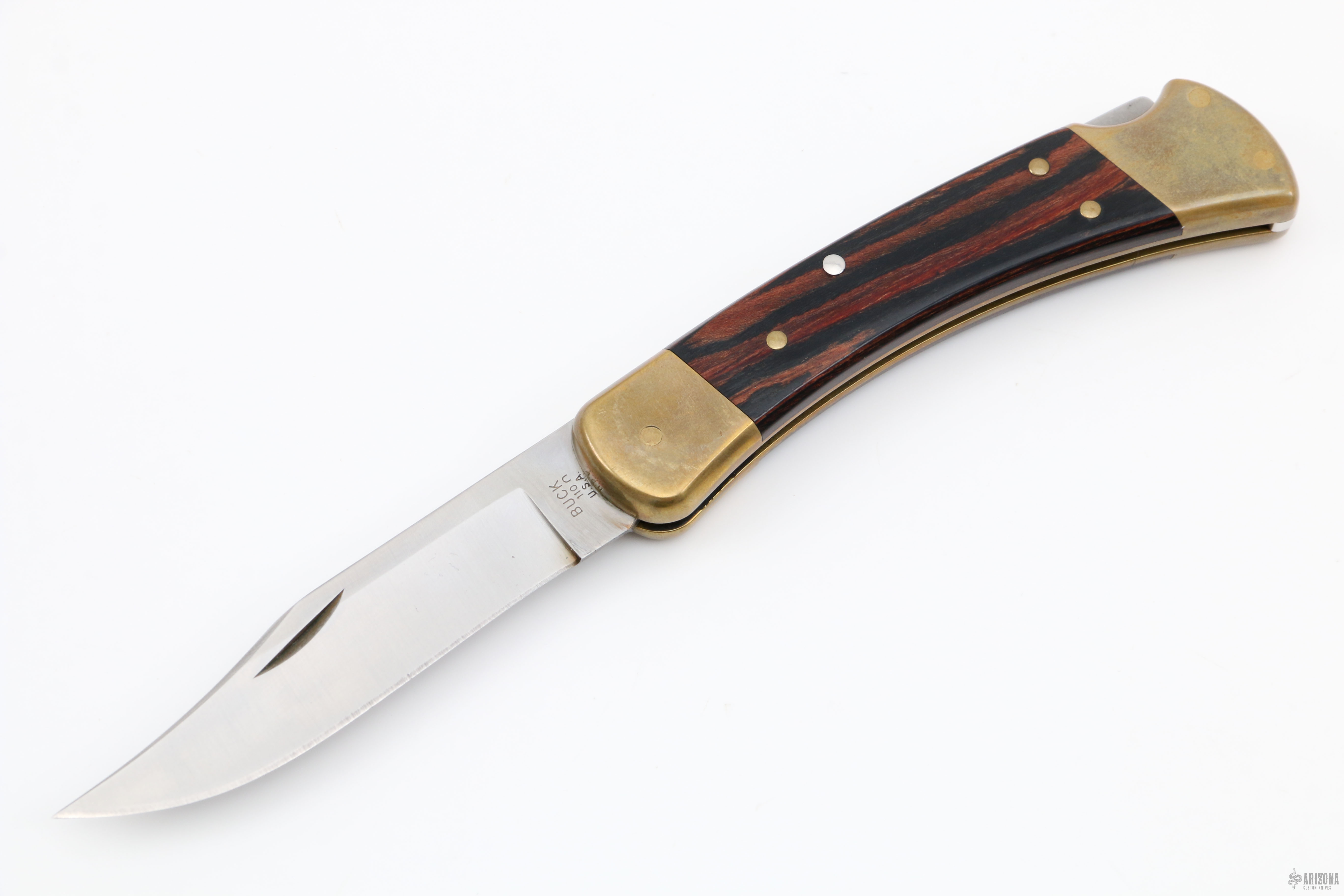 Left Handed Buck 110 Auto - Dymondwood - Arizona Custom Knives