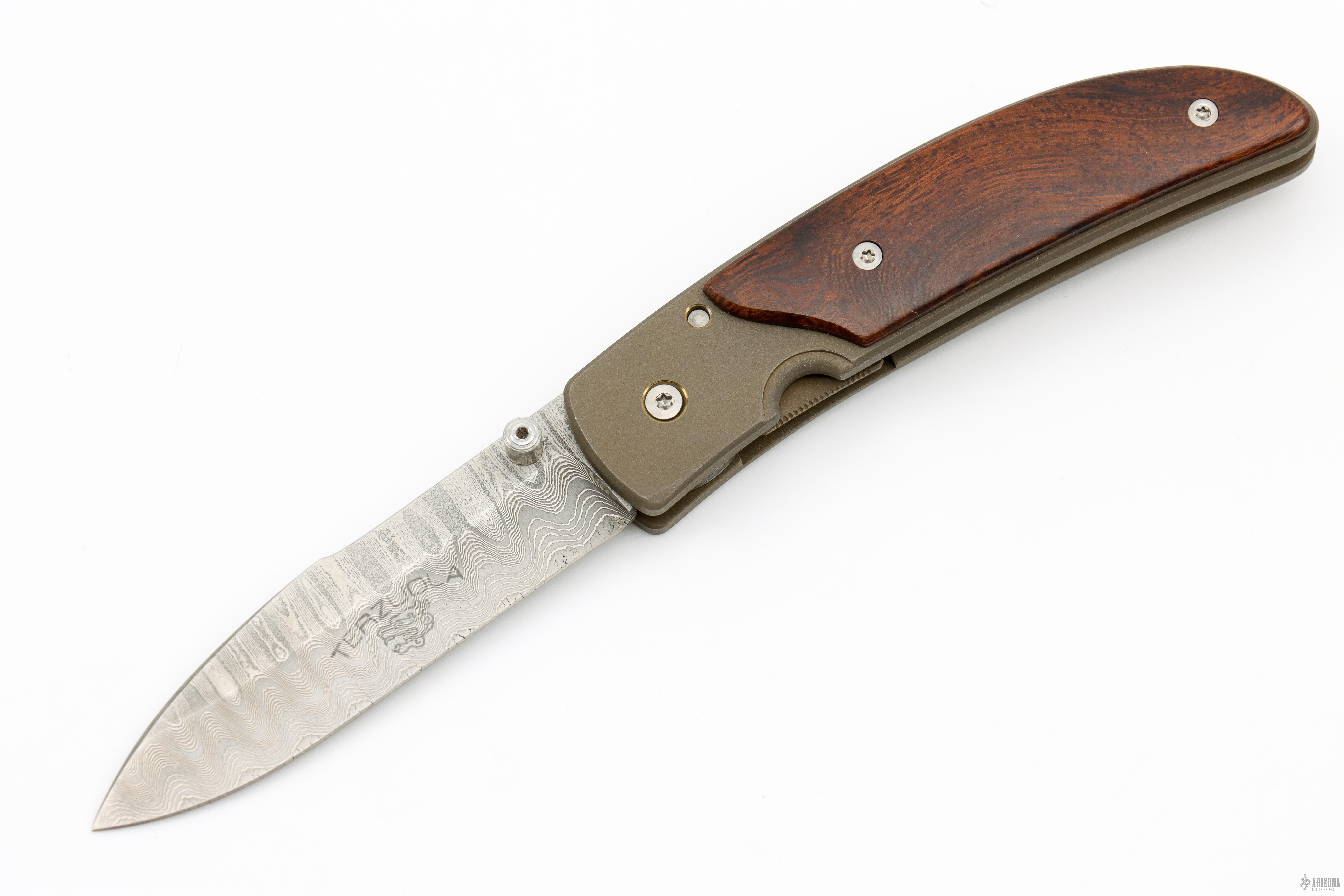 Baby Model - RARE - Damascus and Ironwood - Arizona Custom Knives