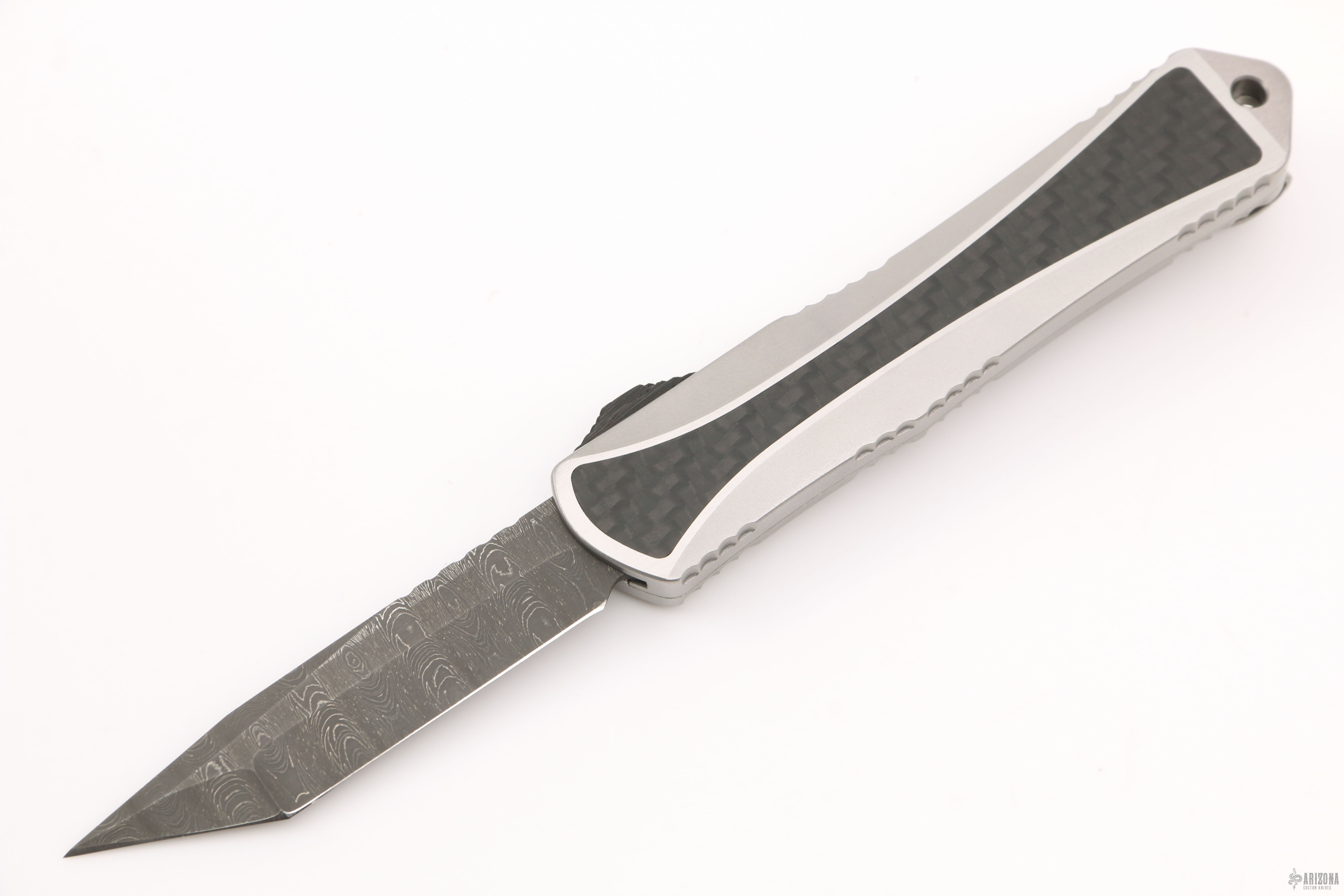 Manticore S - SS w/ Carbon Fiber inlays - Damascus Tanto - Arizona
