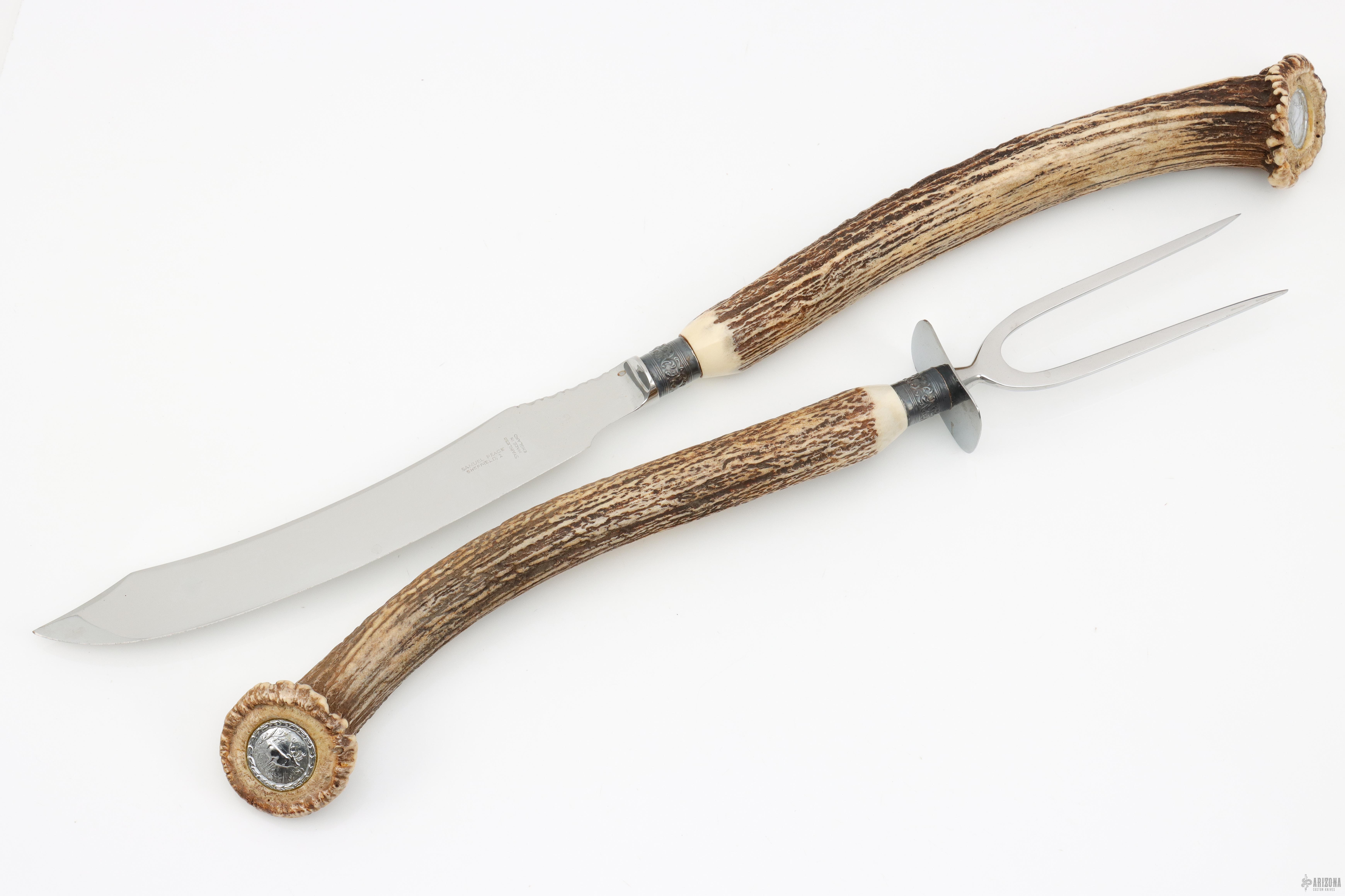 Stag Carving Set - Arizona Custom Knives
