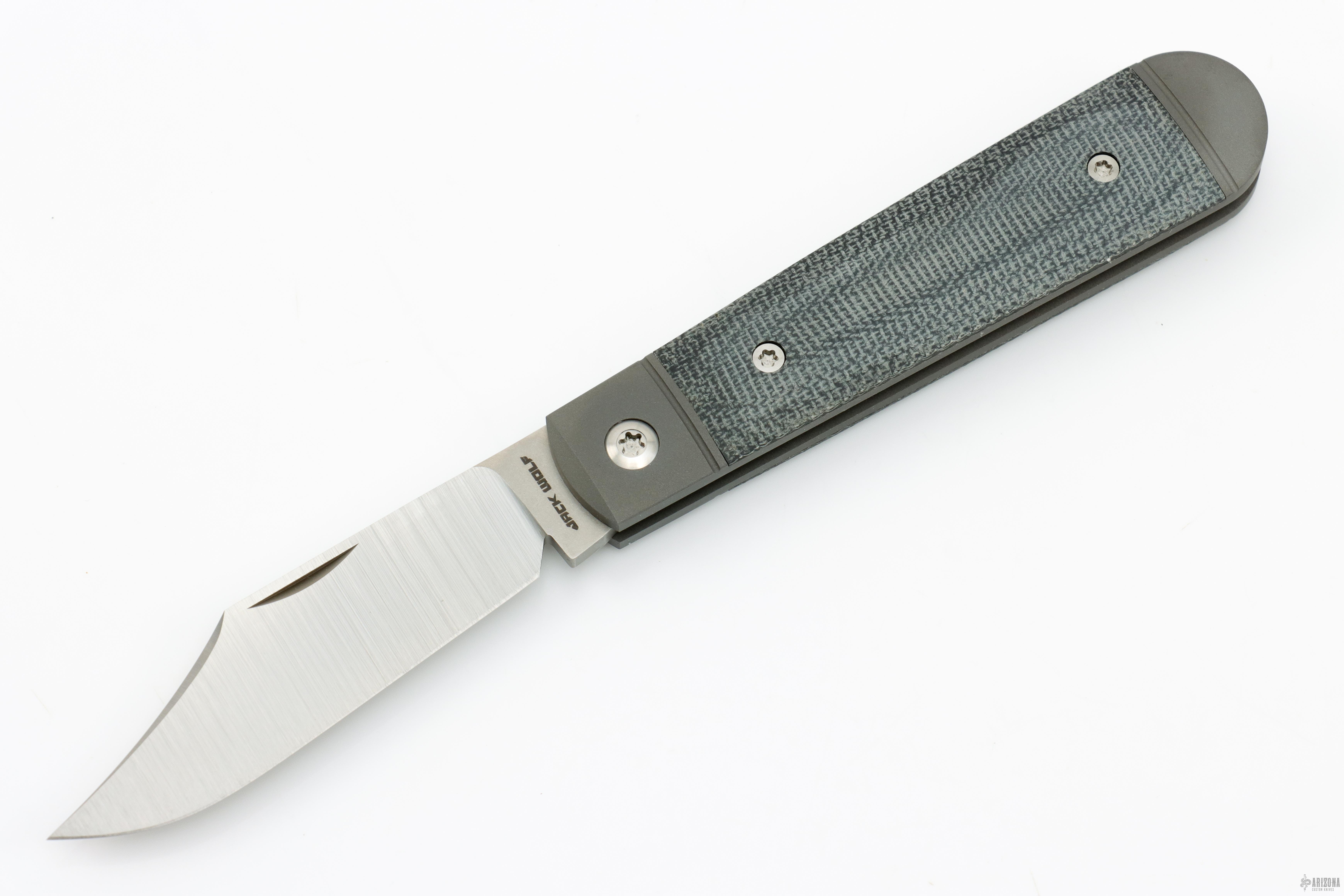 Jack Wolf Knives Big Bro Jack Black Canvas Micarta - C. Risner Cutlery LLC
