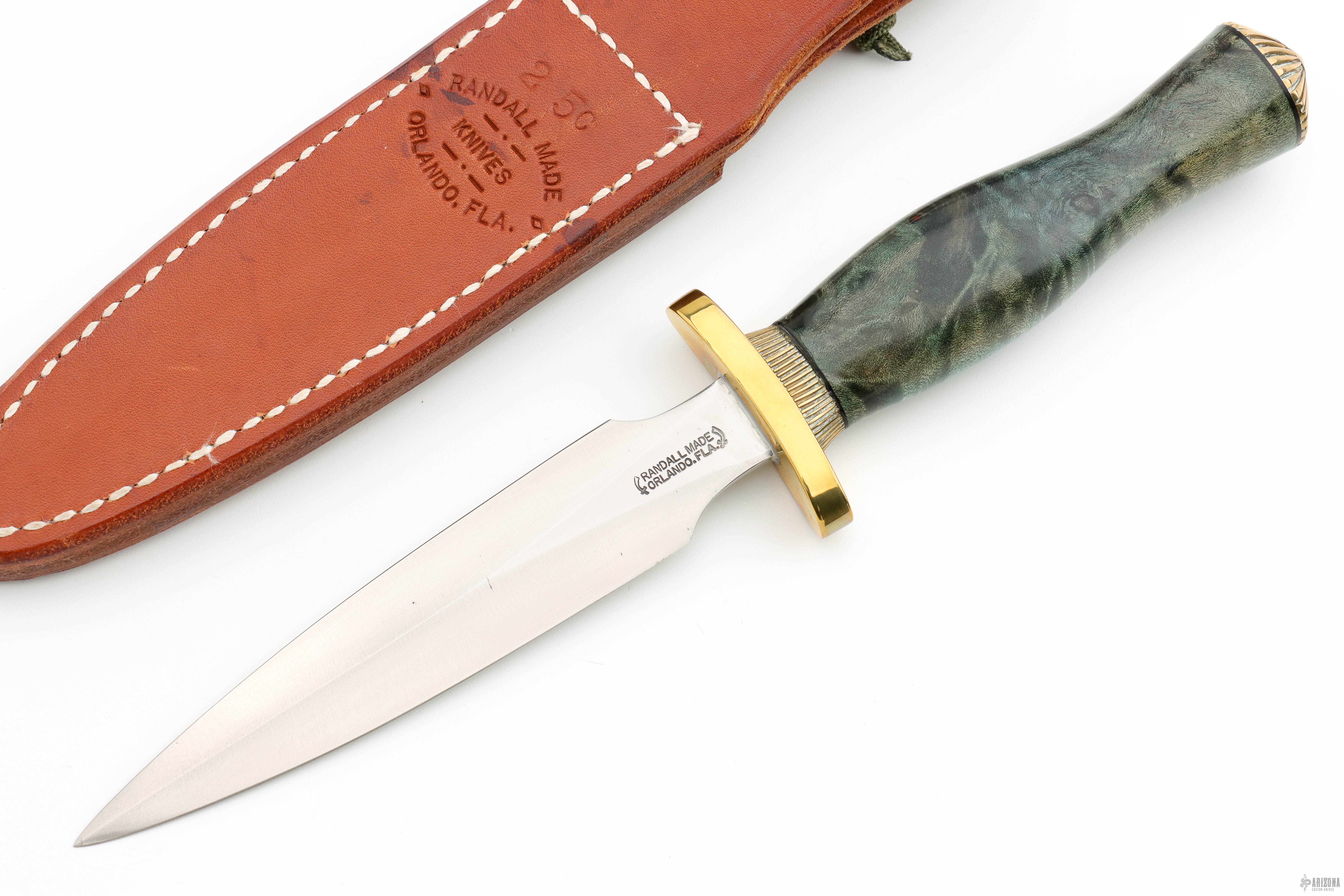 Model 2-5 Boot Dagger - Blue Maple Burl - Arizona Custom Knives
