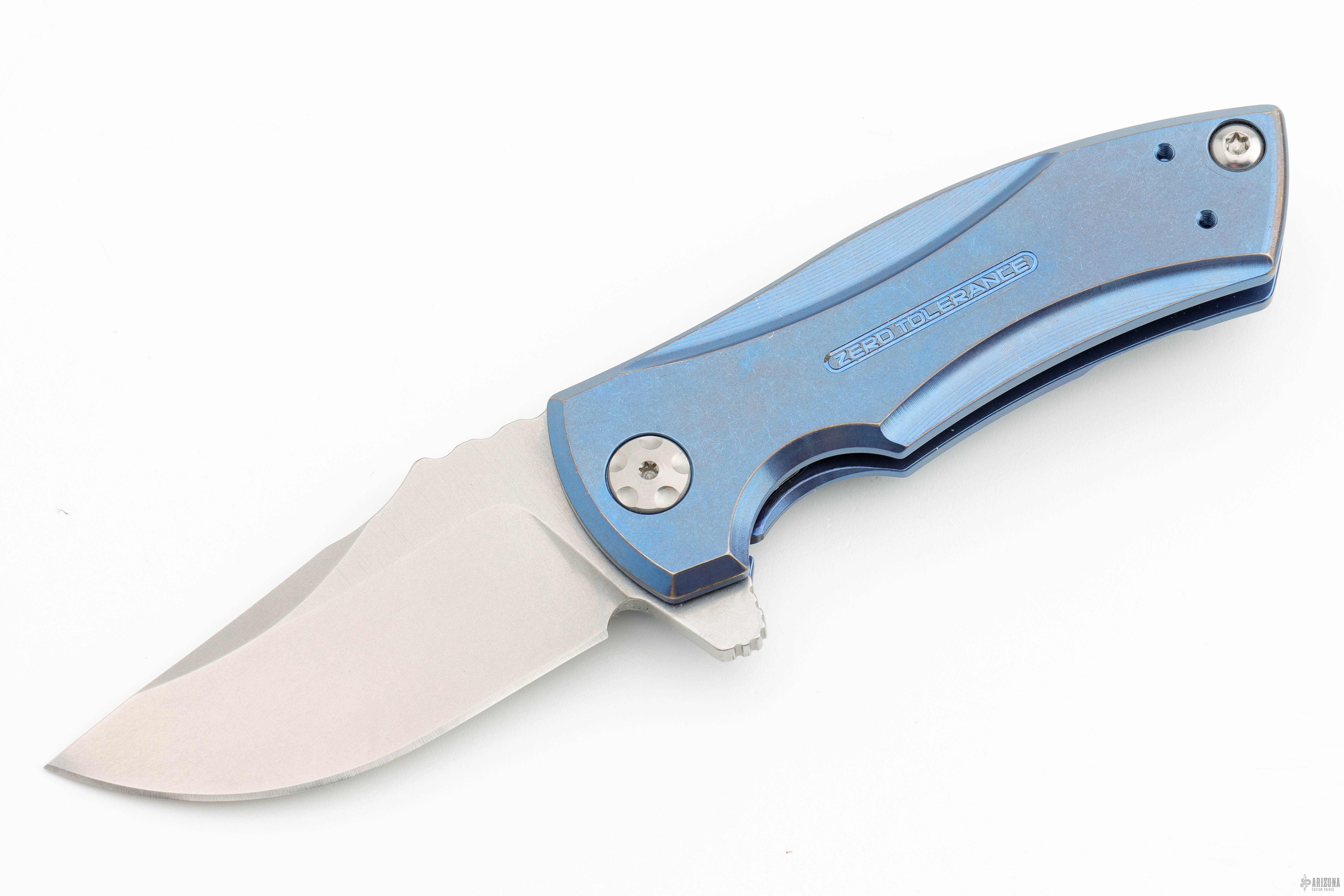 zerone 使い魔のガーター ※青 0900 Les George - Anodized - Arizona Custom Knives