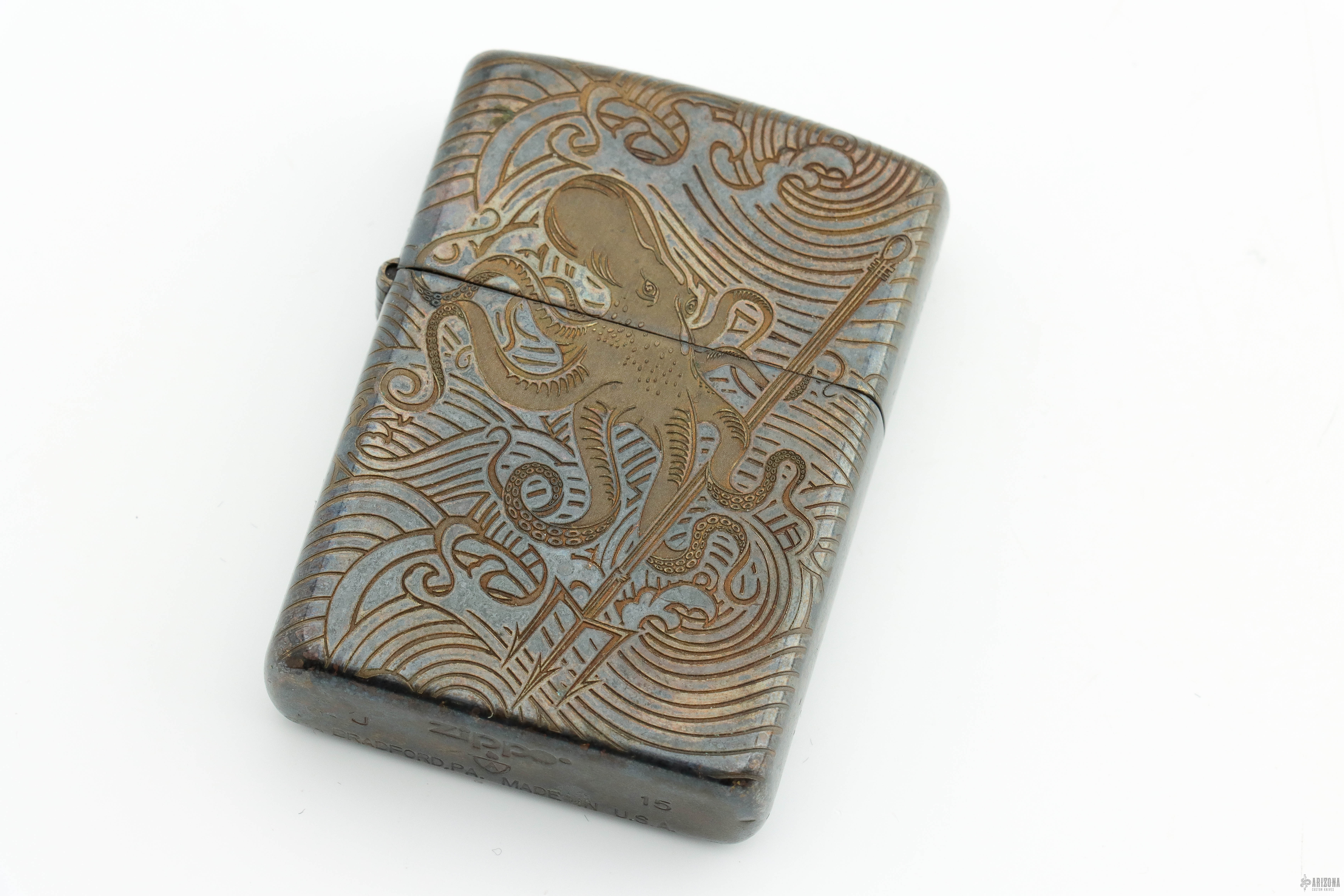 STEEL FLAME × prometheus design werx Steel Flame Zippo - PDW - Arizona Custom Knives