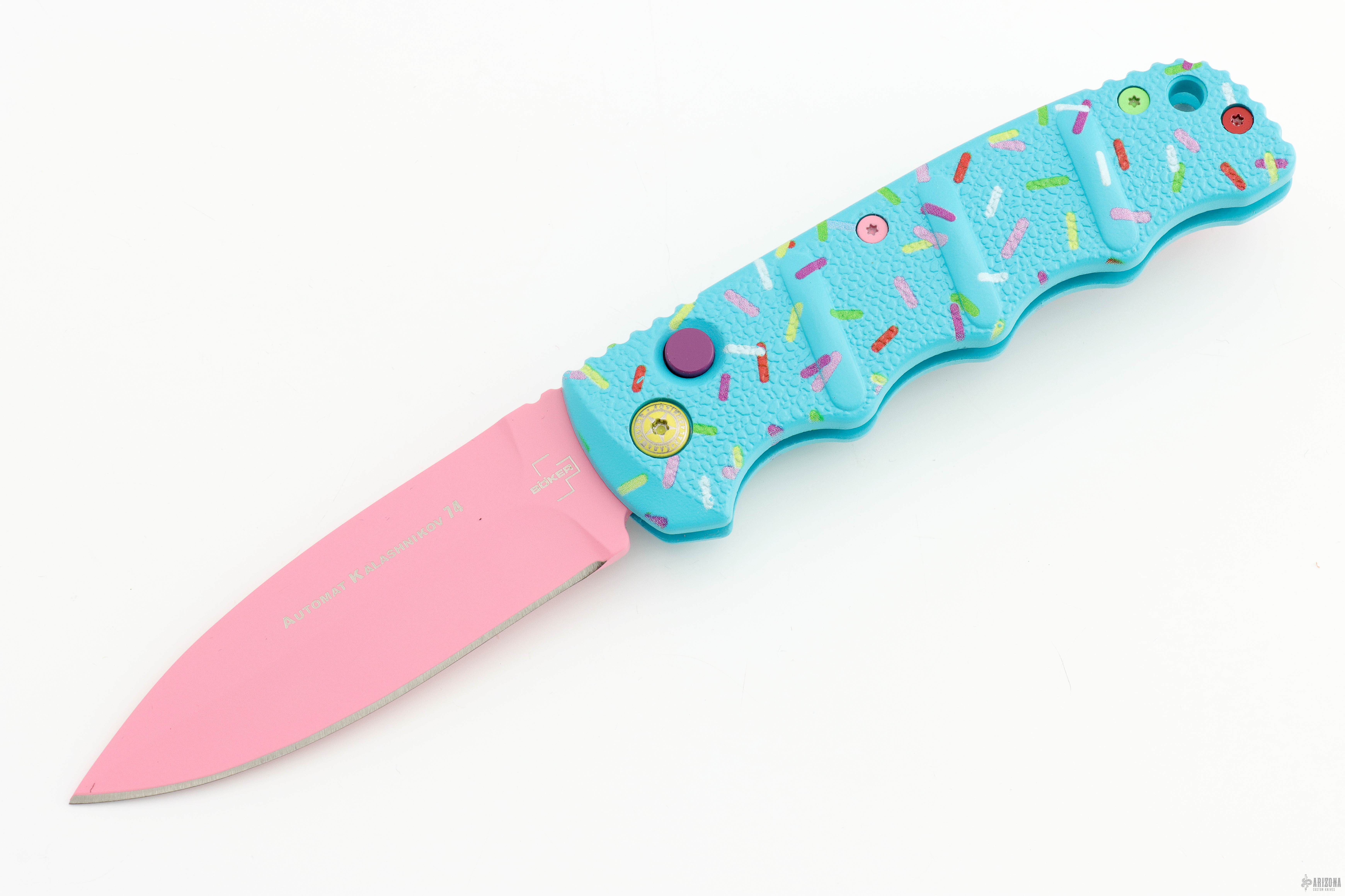 Dessert Warrior Remix Kalashnikov Dagger Auto - Pink - Arizona Custom Knives