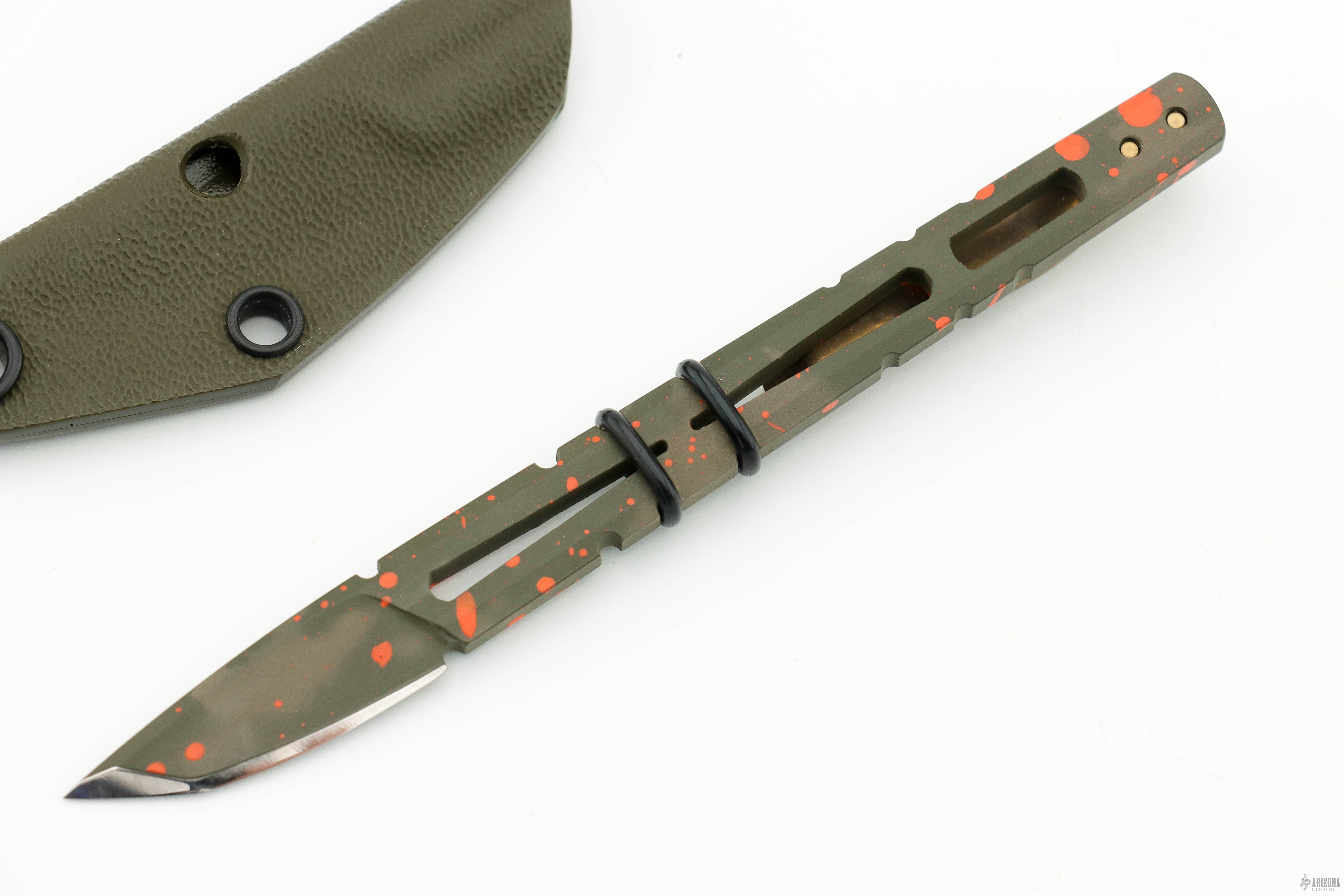 小林 2049 Mini Hurricane Razor - Green w/ Orange Splatter - Arizona