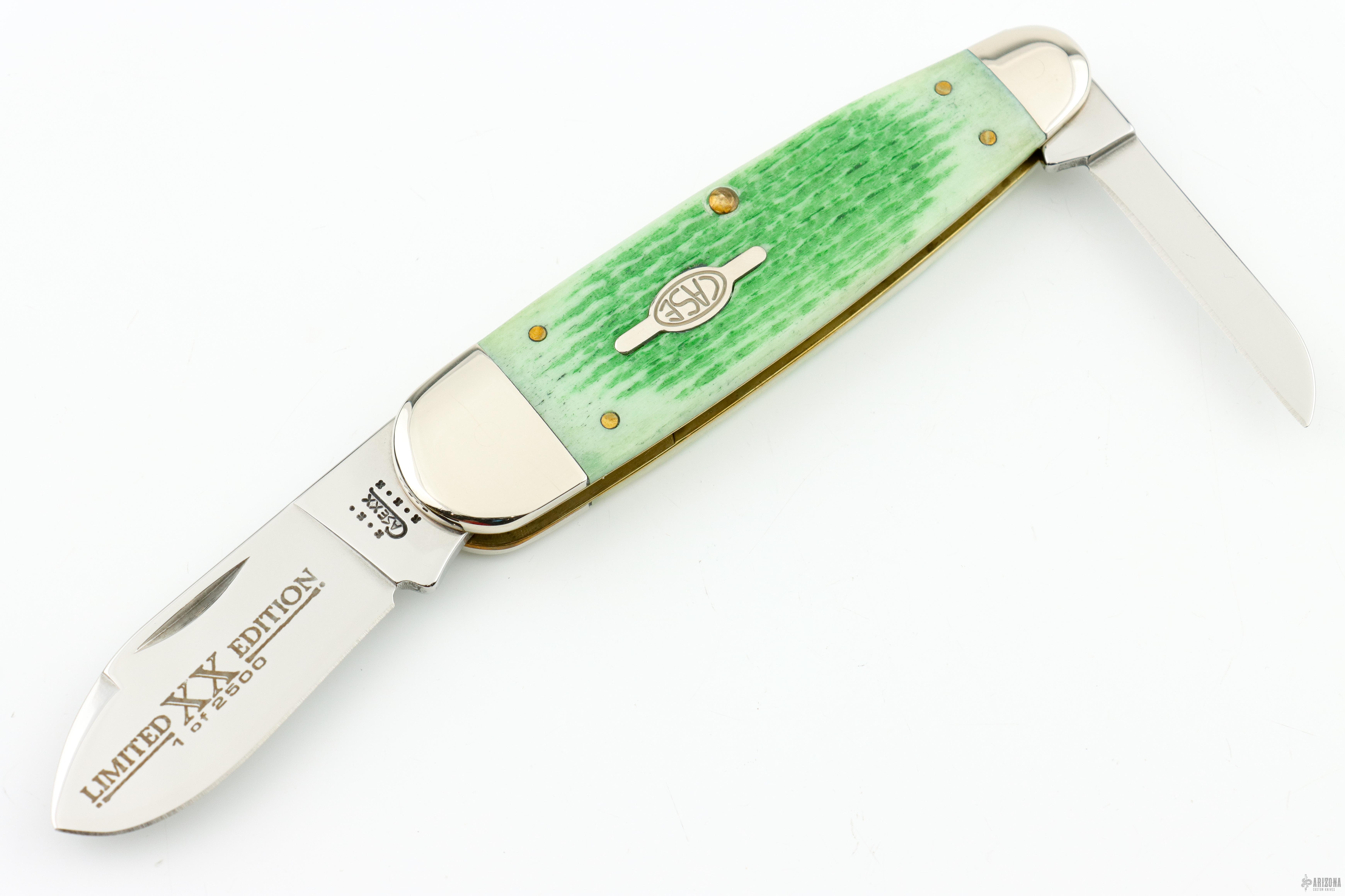 翡翠 渦巻き彫刻 専用ケース付き 6270 SS Limited Edition Sleeveboard Knife - Arizona Custom Knives