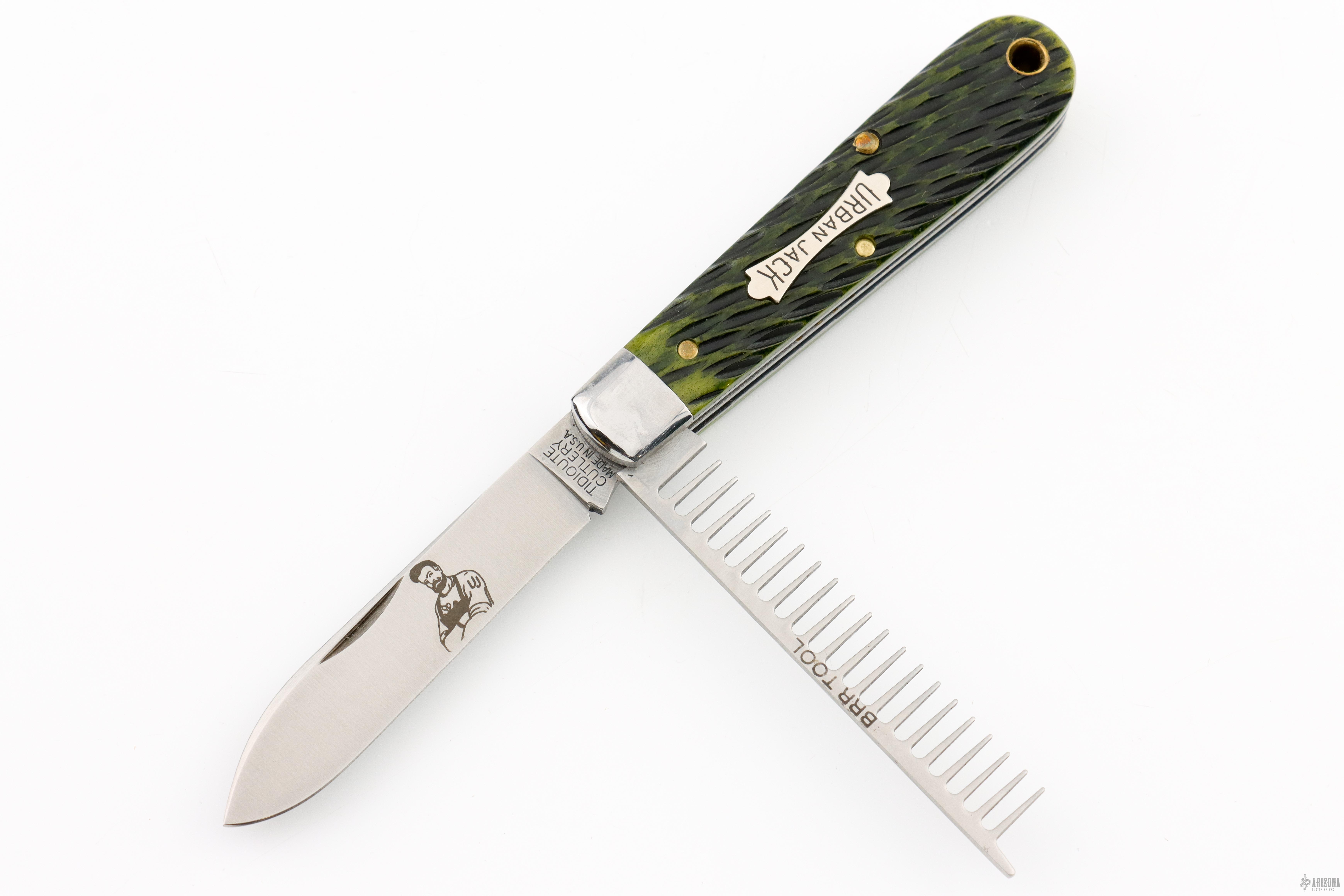 152221 Tidioute Urban Jack Knife - OD Green Canvas Micarta