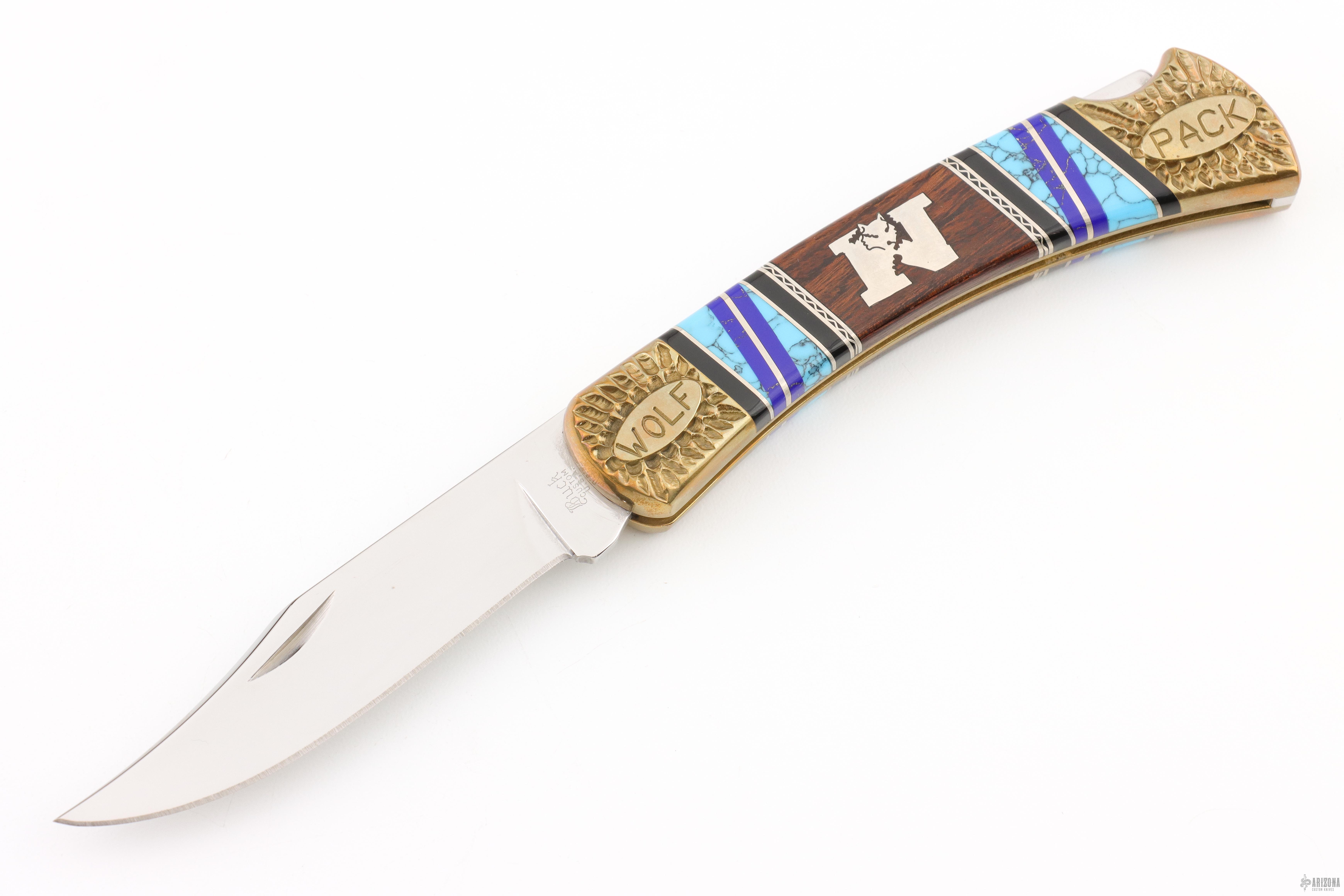 Custom Buck 110 Lockback - Nevada Wolfpack - Arizona Custom Knives