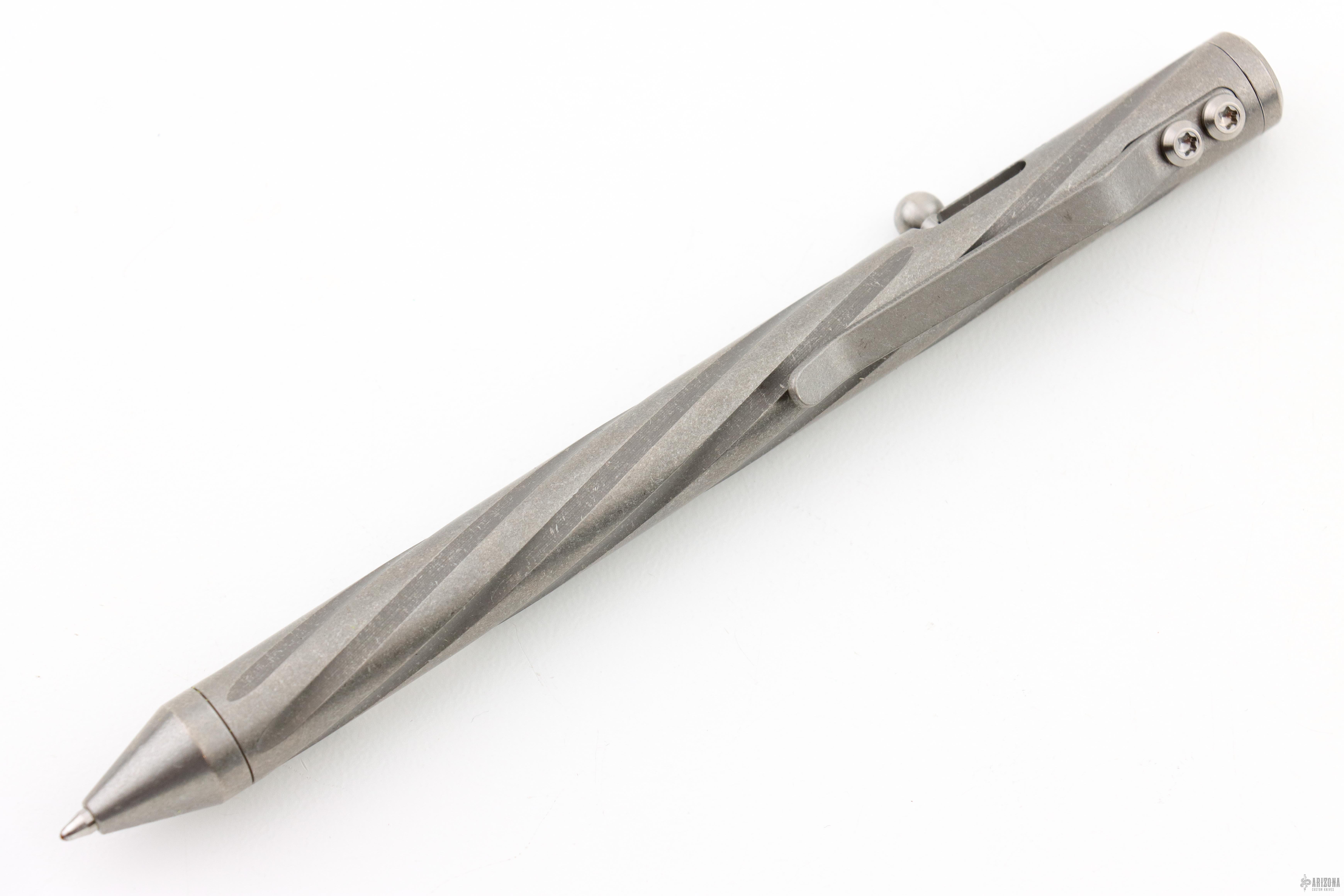 LEFTY Spiral Fluted Titanium TiBolt Pen - Arizona Custom Knives