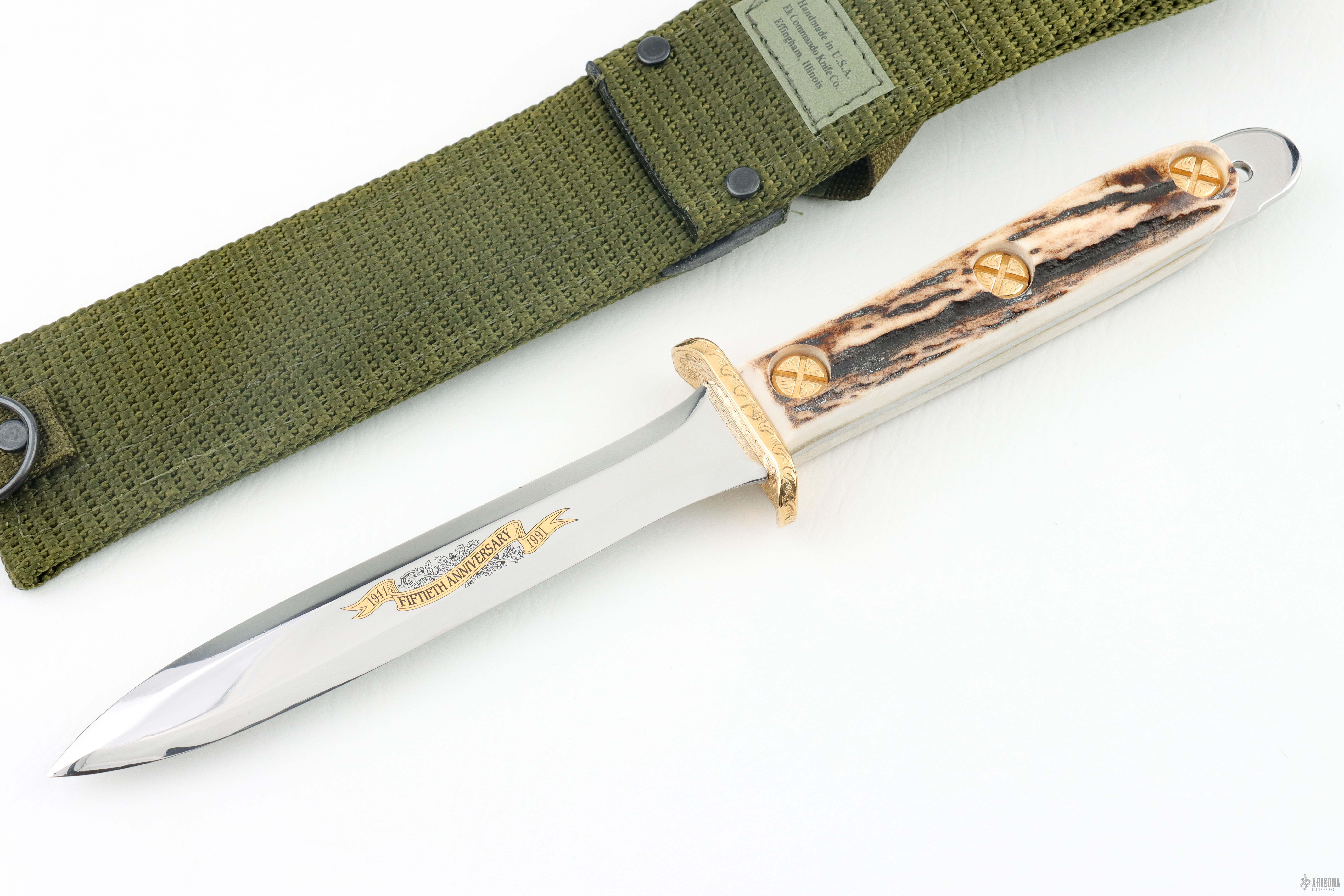 EK.Knifeハンドメイドカスタム、専用GIベルト付きMADEIN.USA 50th Anniversary M4 - Arizona Custom Knives