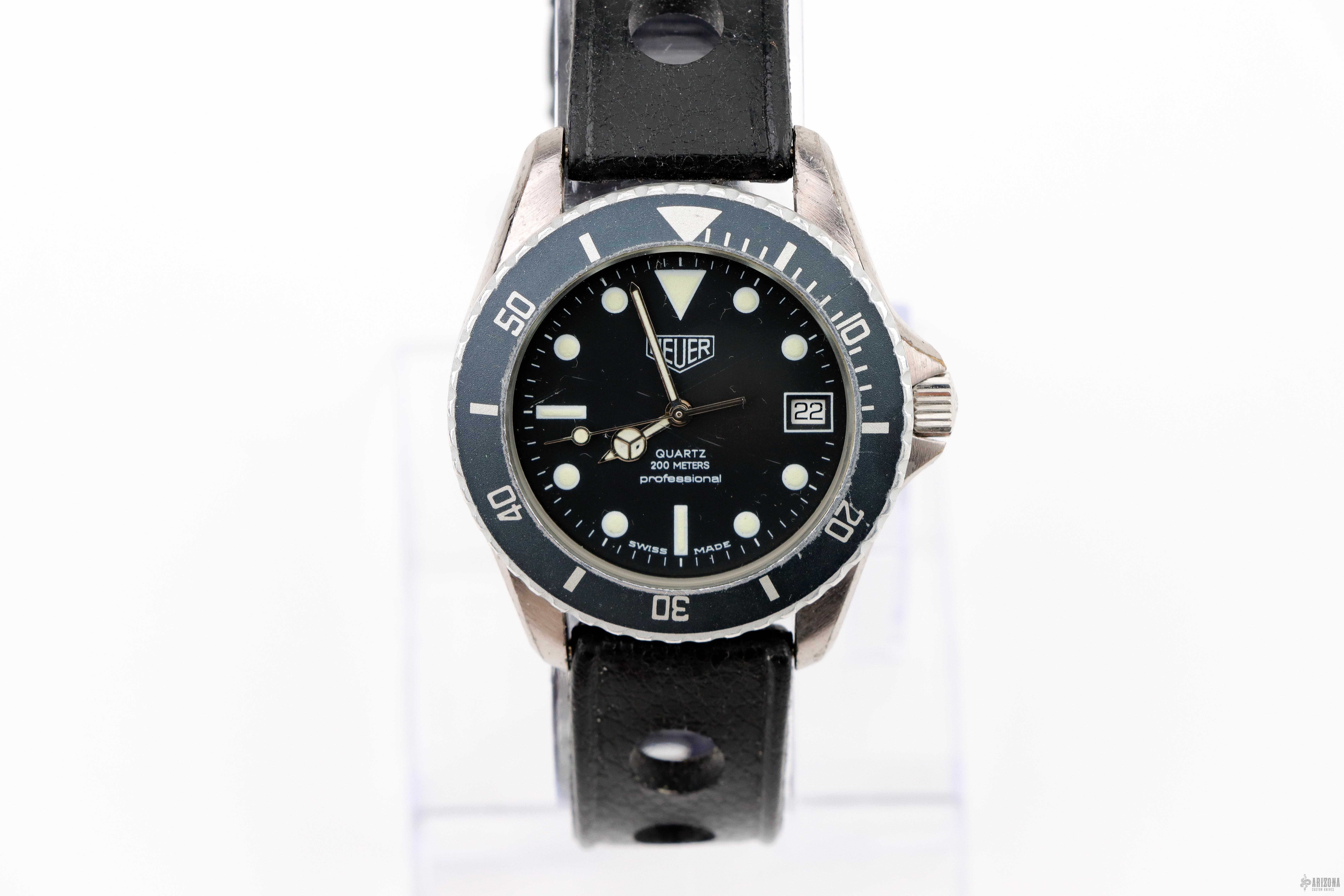 RARE 37mm Heuer (Pre-Tag) 980.033 Professional 1000 Series Watch