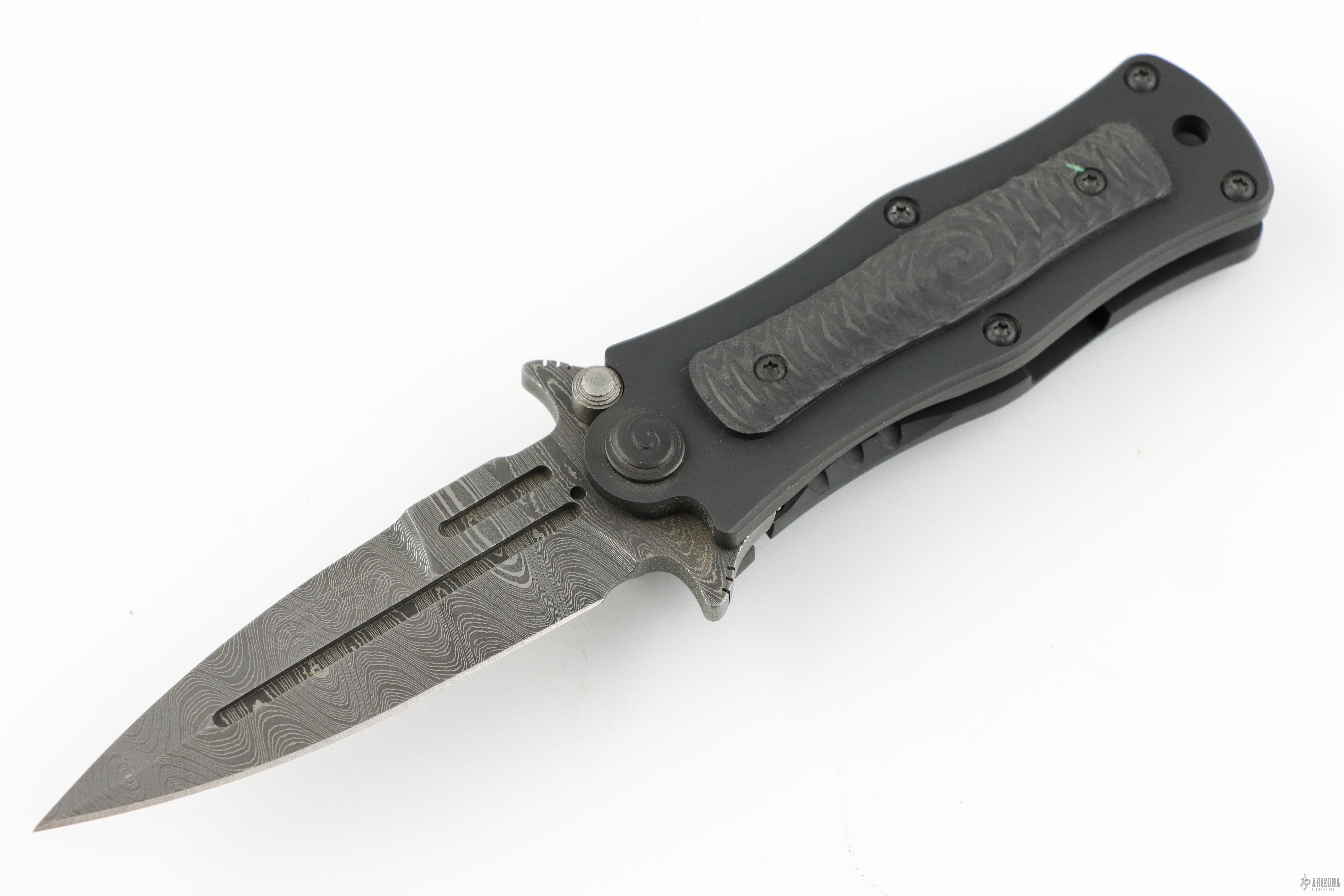 Madd Maxx - Damascus & Carbon Fiber - Arizona Custom Knives