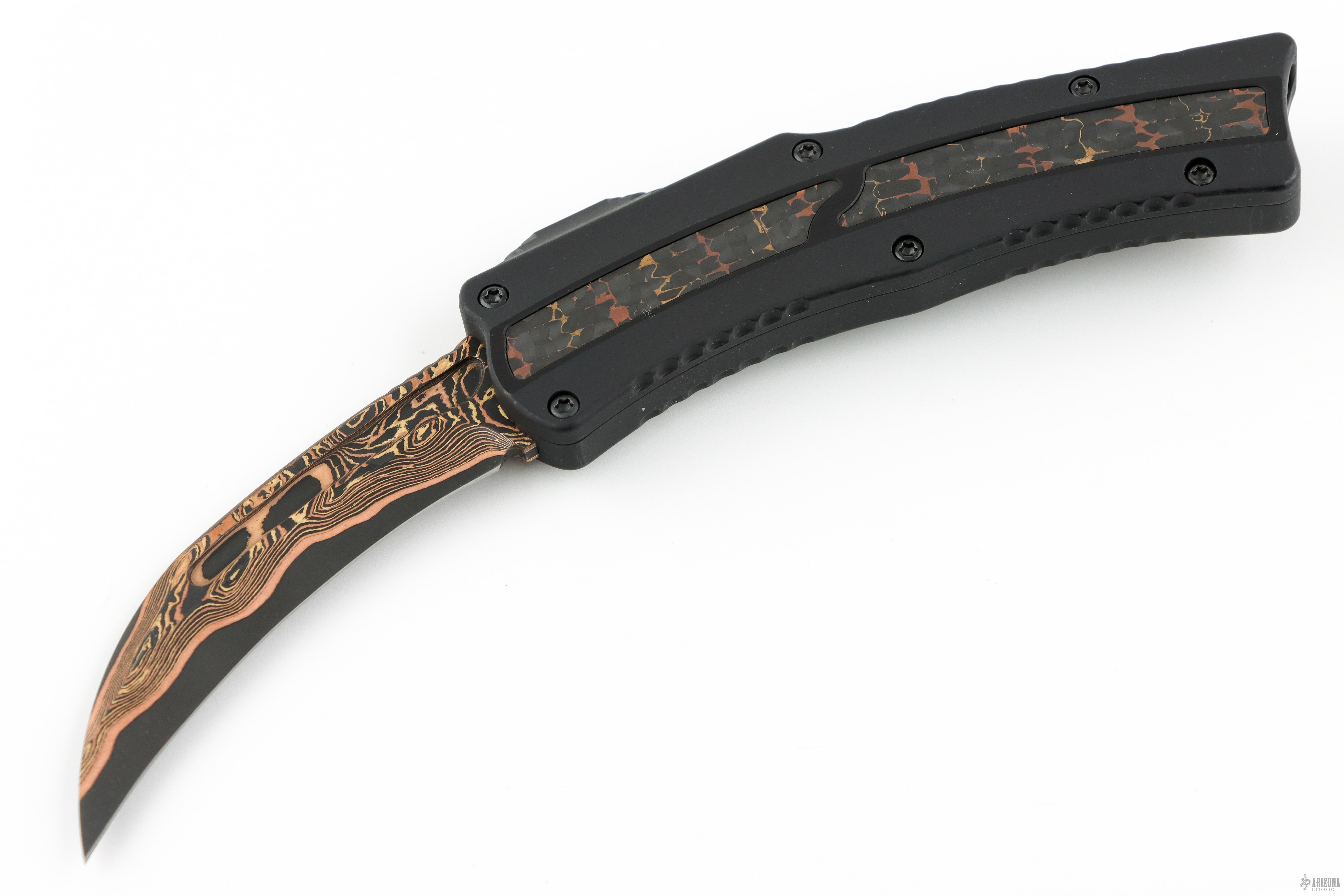 Costum Roc Custom ROC - Fat Carbon Snakeskin Inlay w/ Baker Forge Tiger GoMai #72 ...