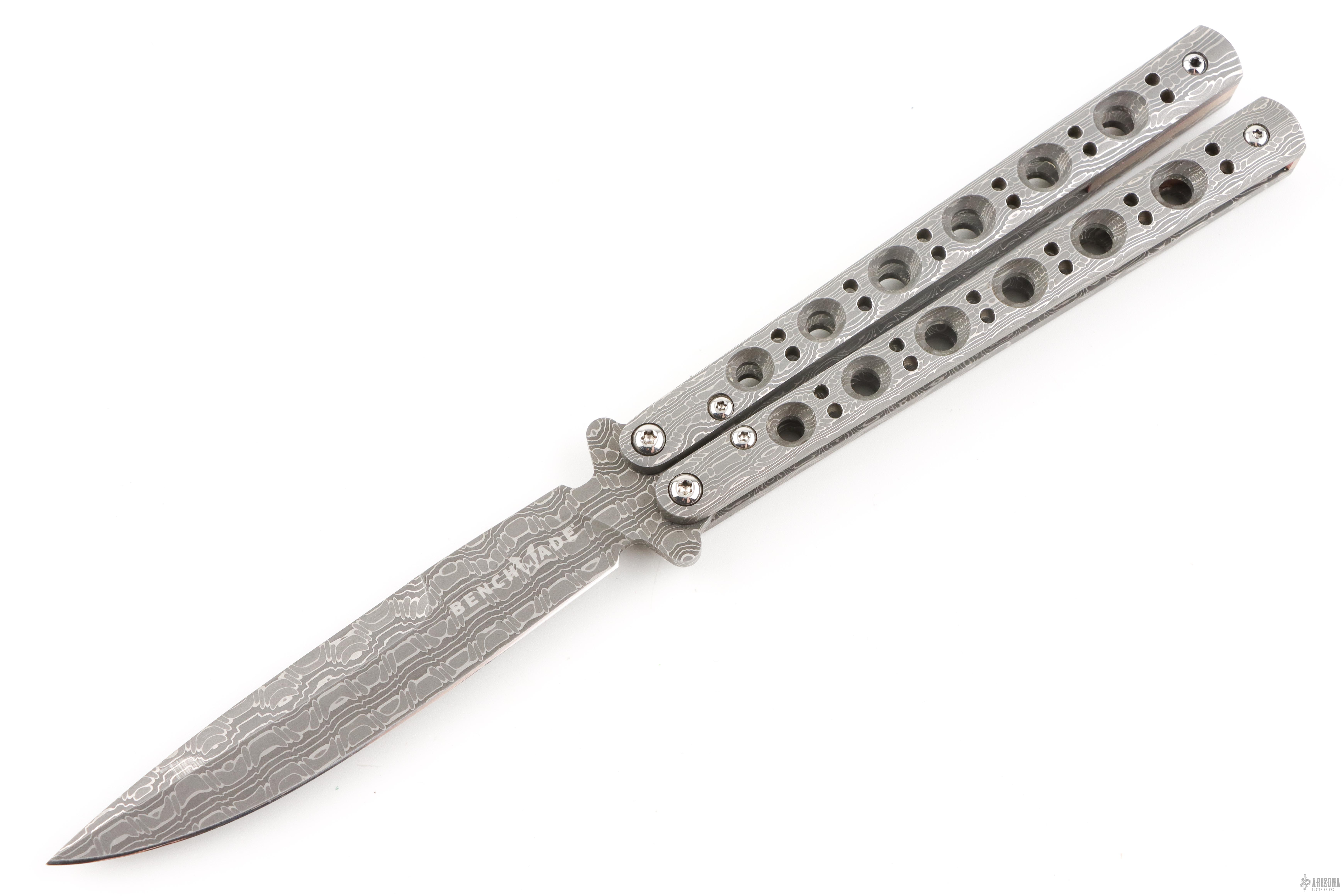 Model 42-101 Balisong Damascus - Gold Class - Arizona Custom Knives