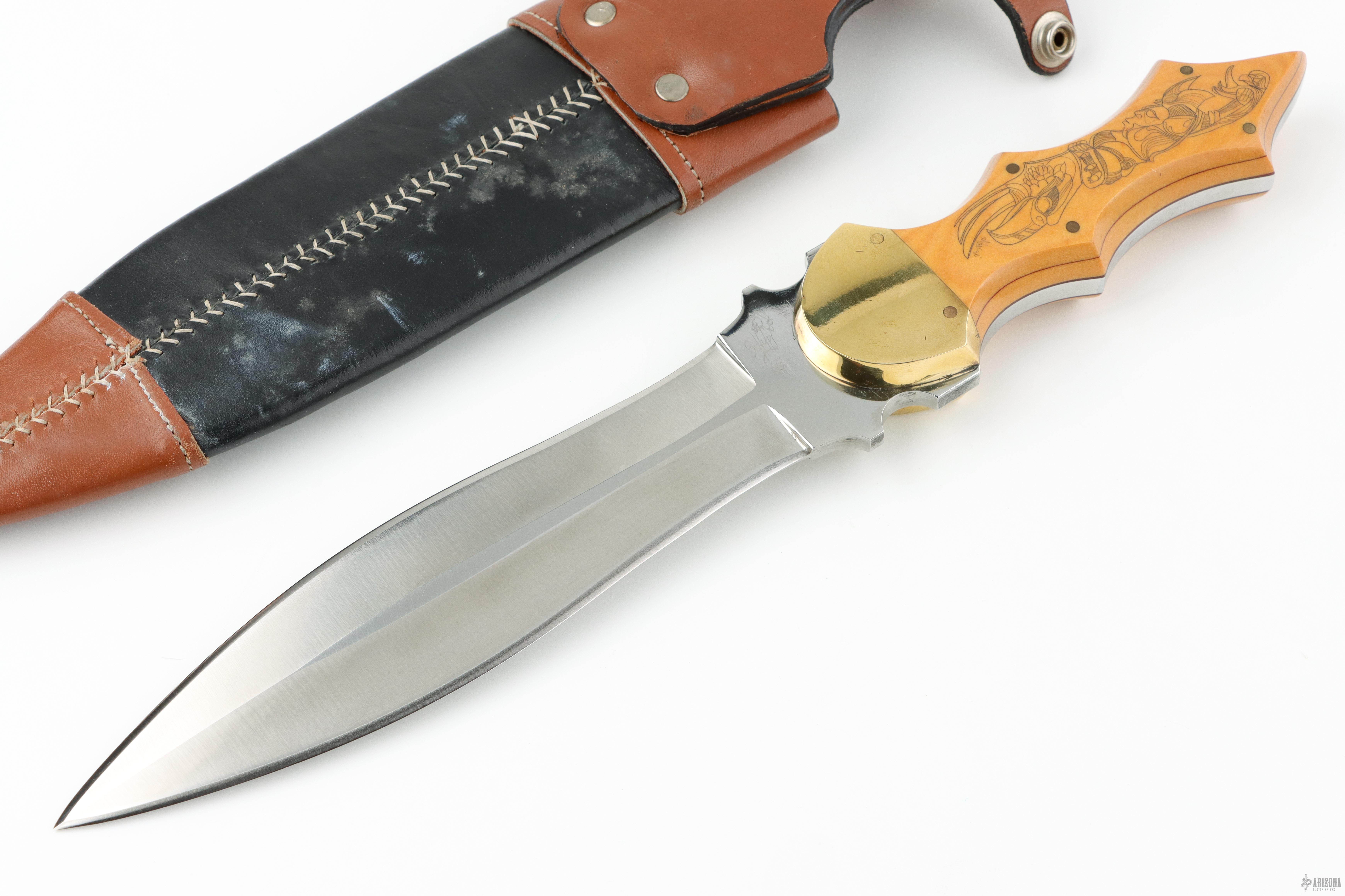 Dagger w/ Scrimshaw - Arizona Custom Knives