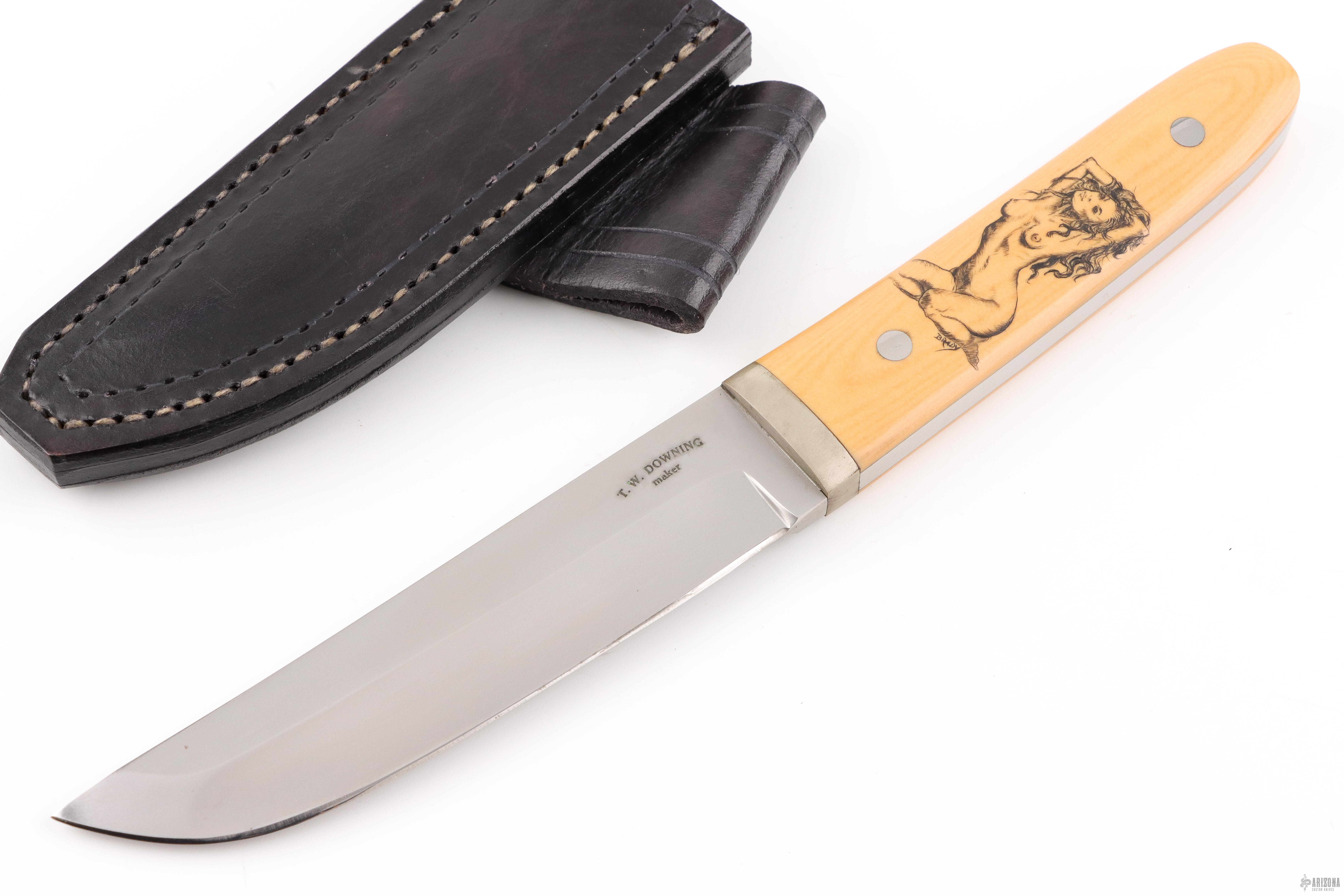 Tanto - Nude Scrimshaw - Arizona Custom Knives