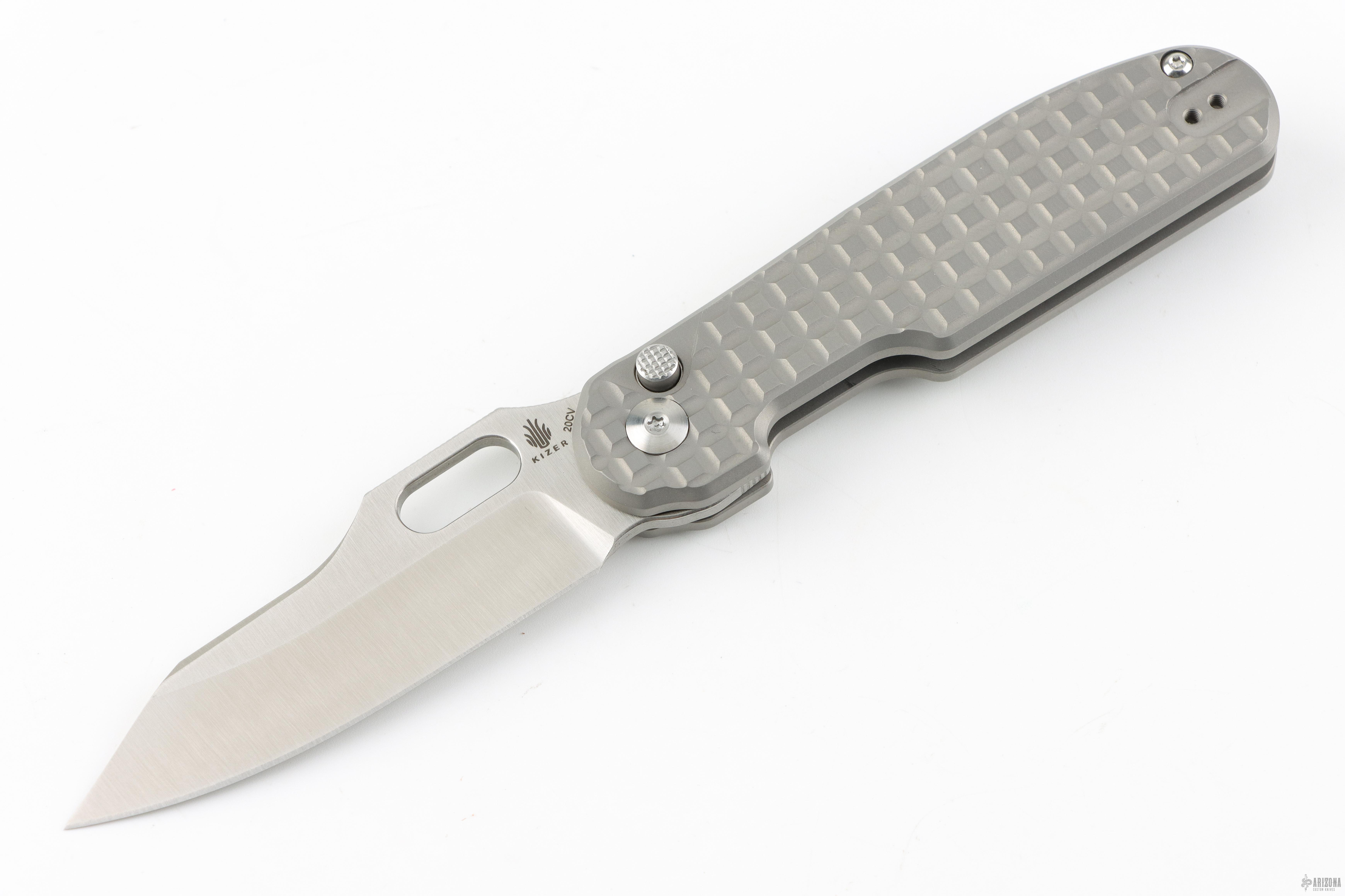 Ki4562A4 Kizer Cormorant Button Lock - Titanium - Arizona Custom