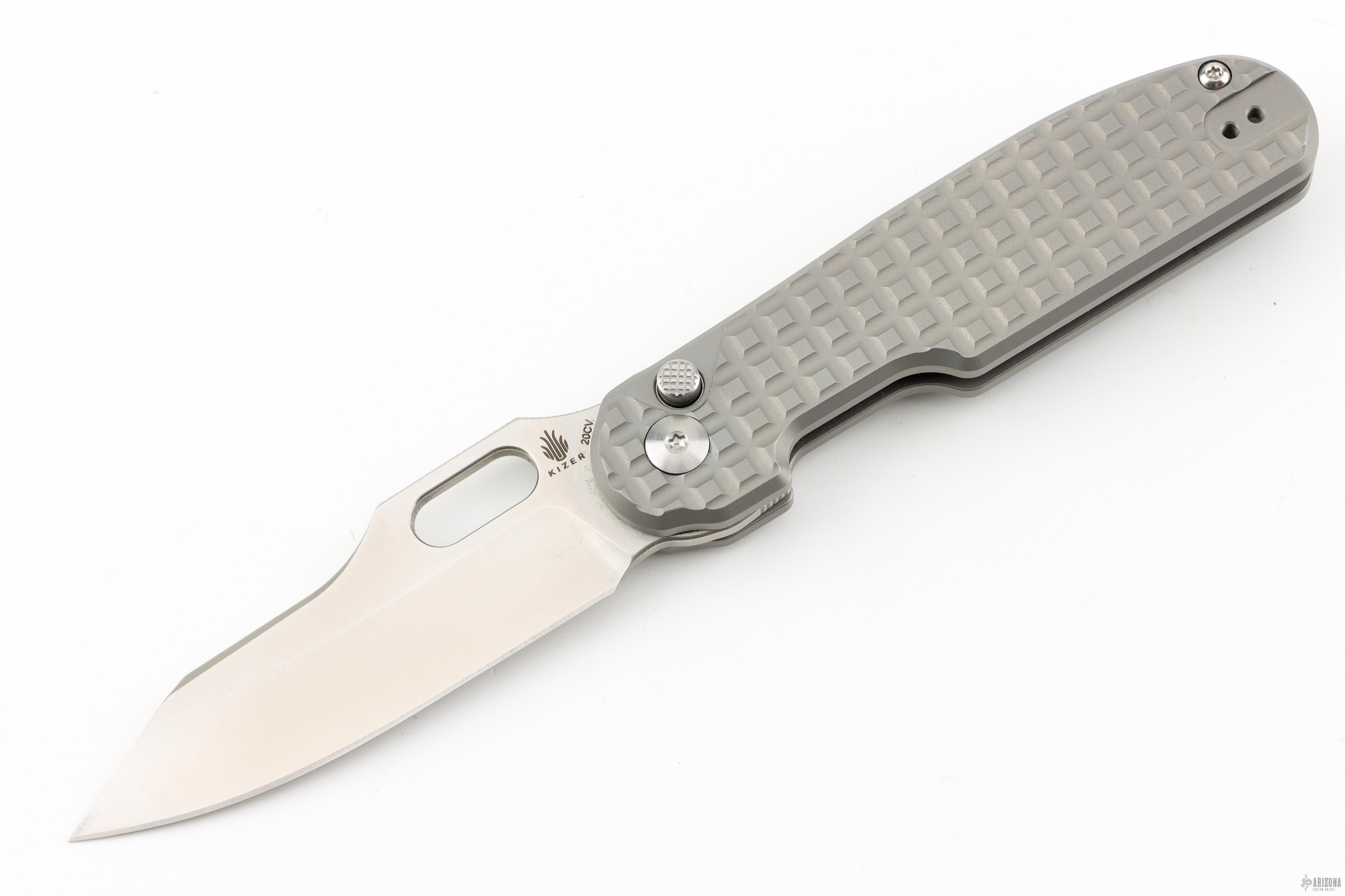 Ki4562A4 Kizer Cormorant Button Lock - Titanium - Arizona Custom