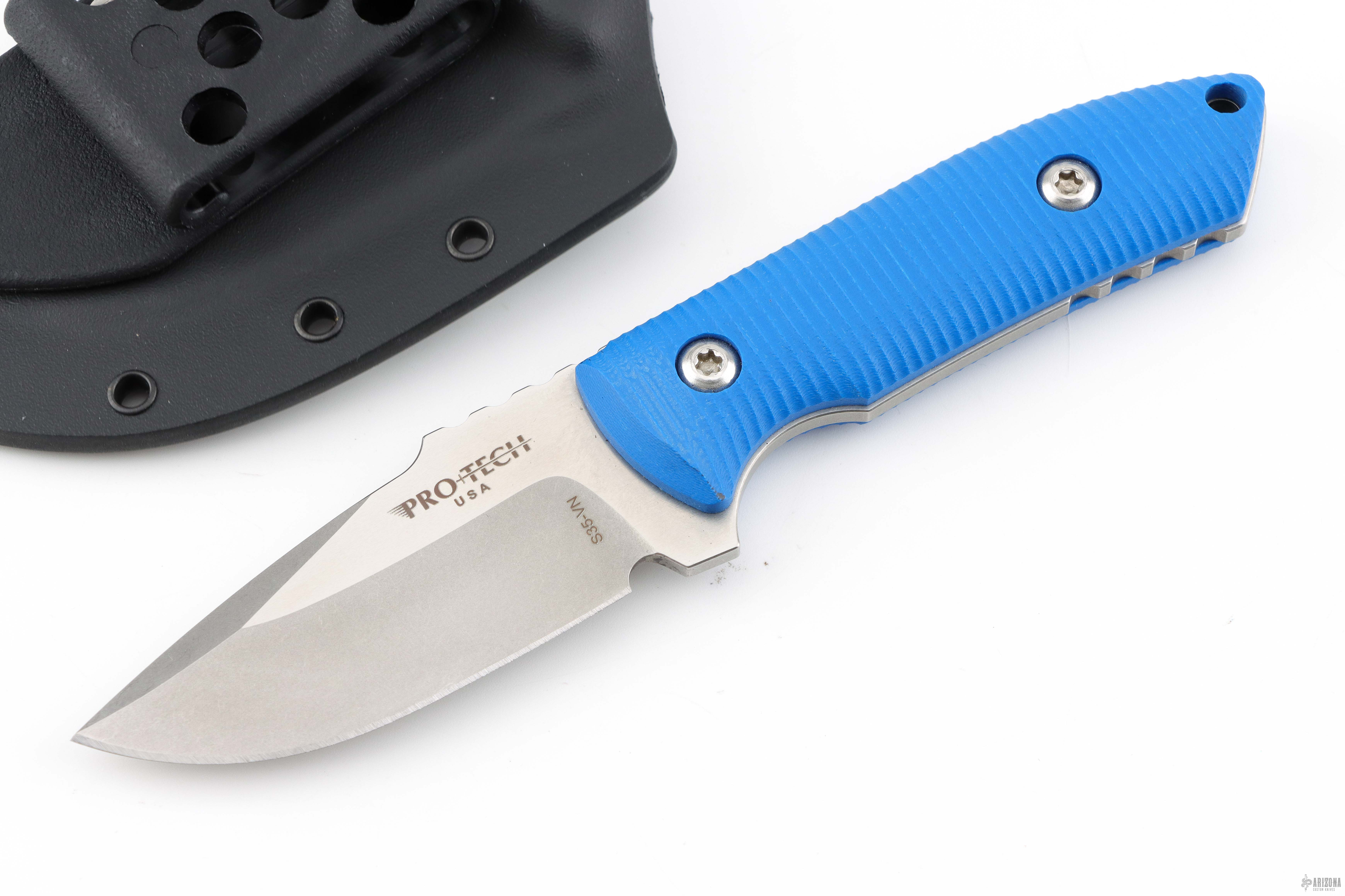 LG501-BLUE Les George SBR Short Bladed Rockeye Fixed Blade - Blue