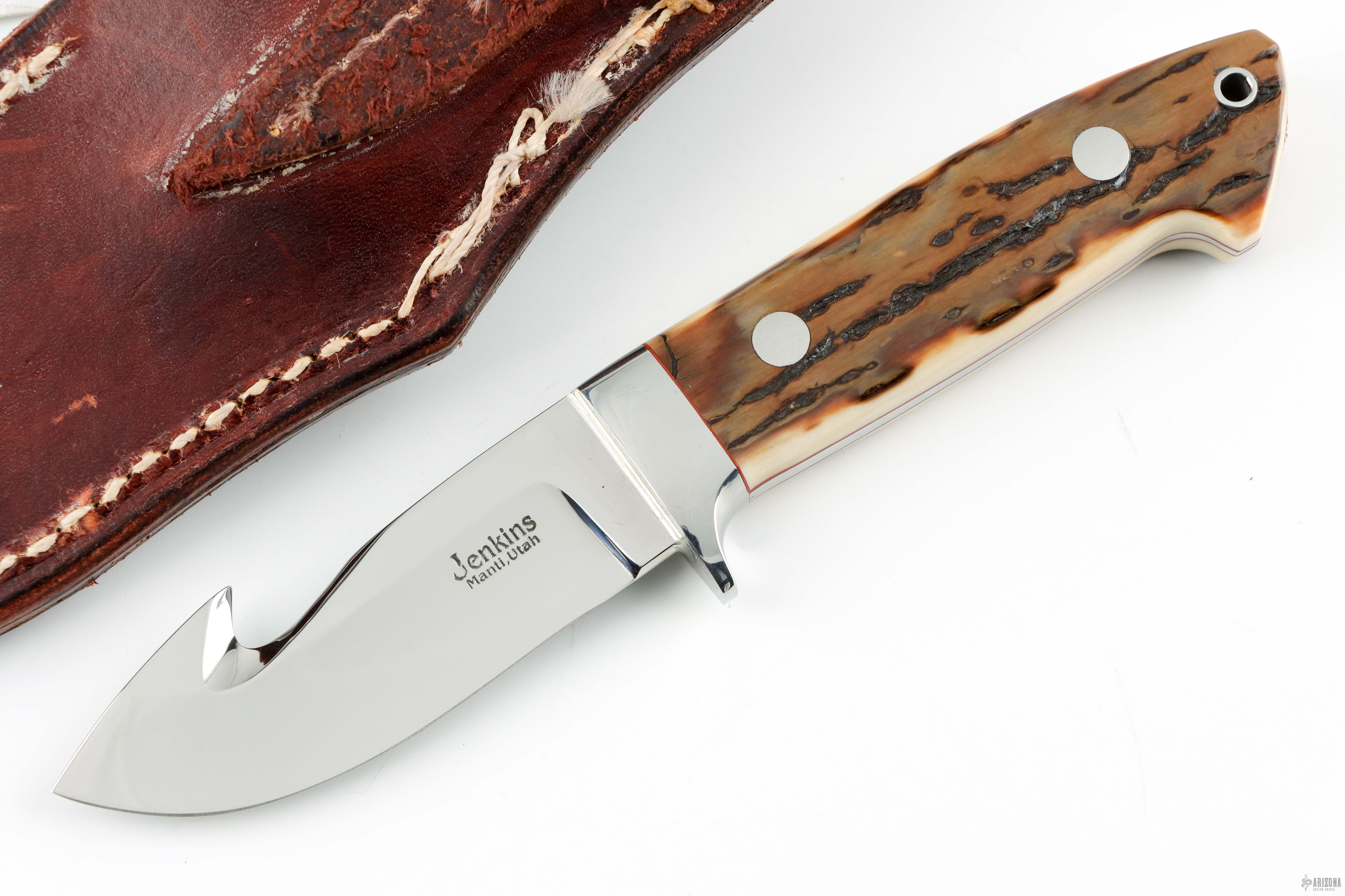 NA5694 GLEN HUNTER Otard MEUKOW など 9本セット Loveless Style Gut Hook - Mammoth - Arizona Custom Knives