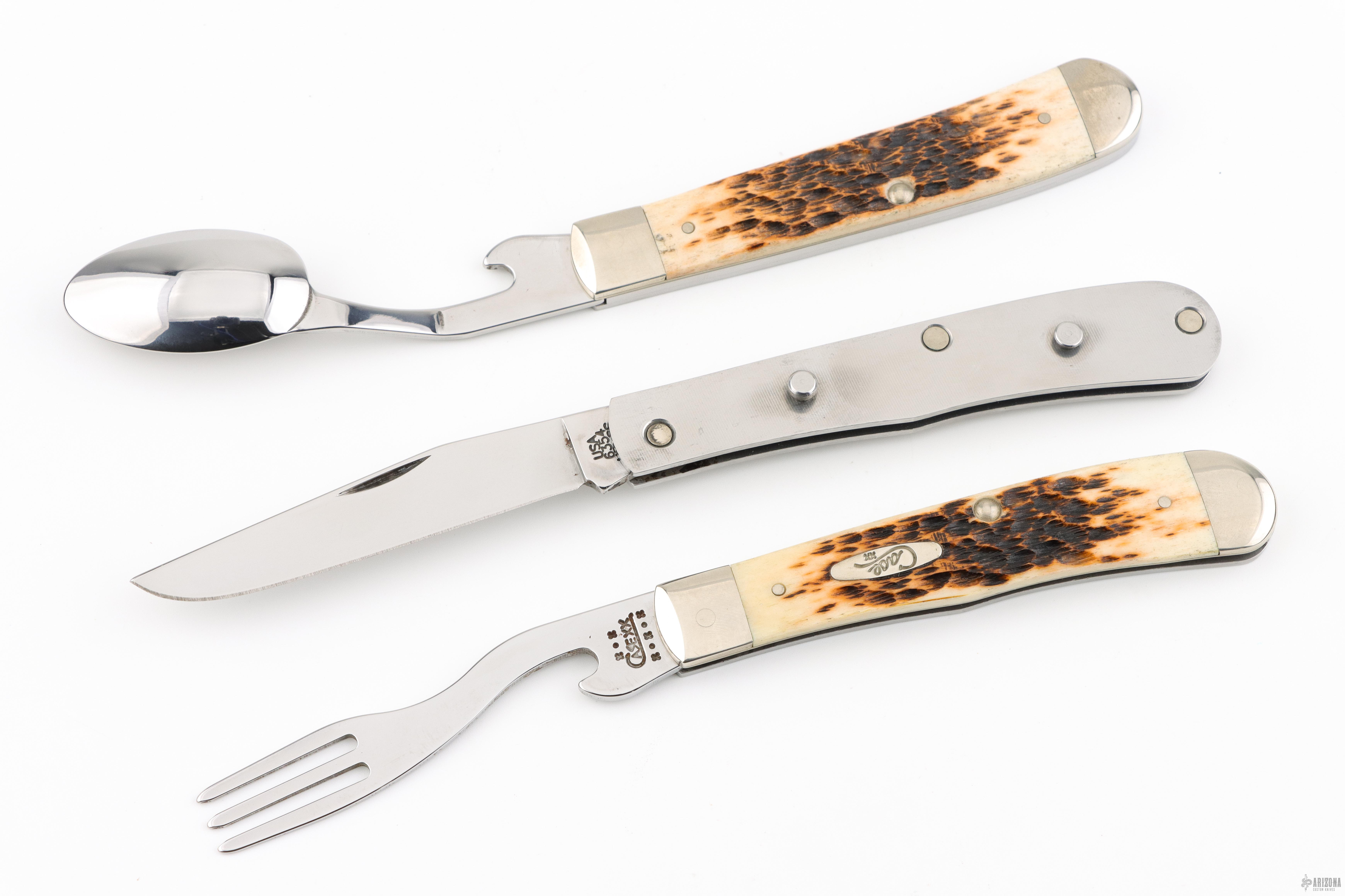 6354HB SS Case Hobo Knife - Amber Bone - Arizona Custom Knives