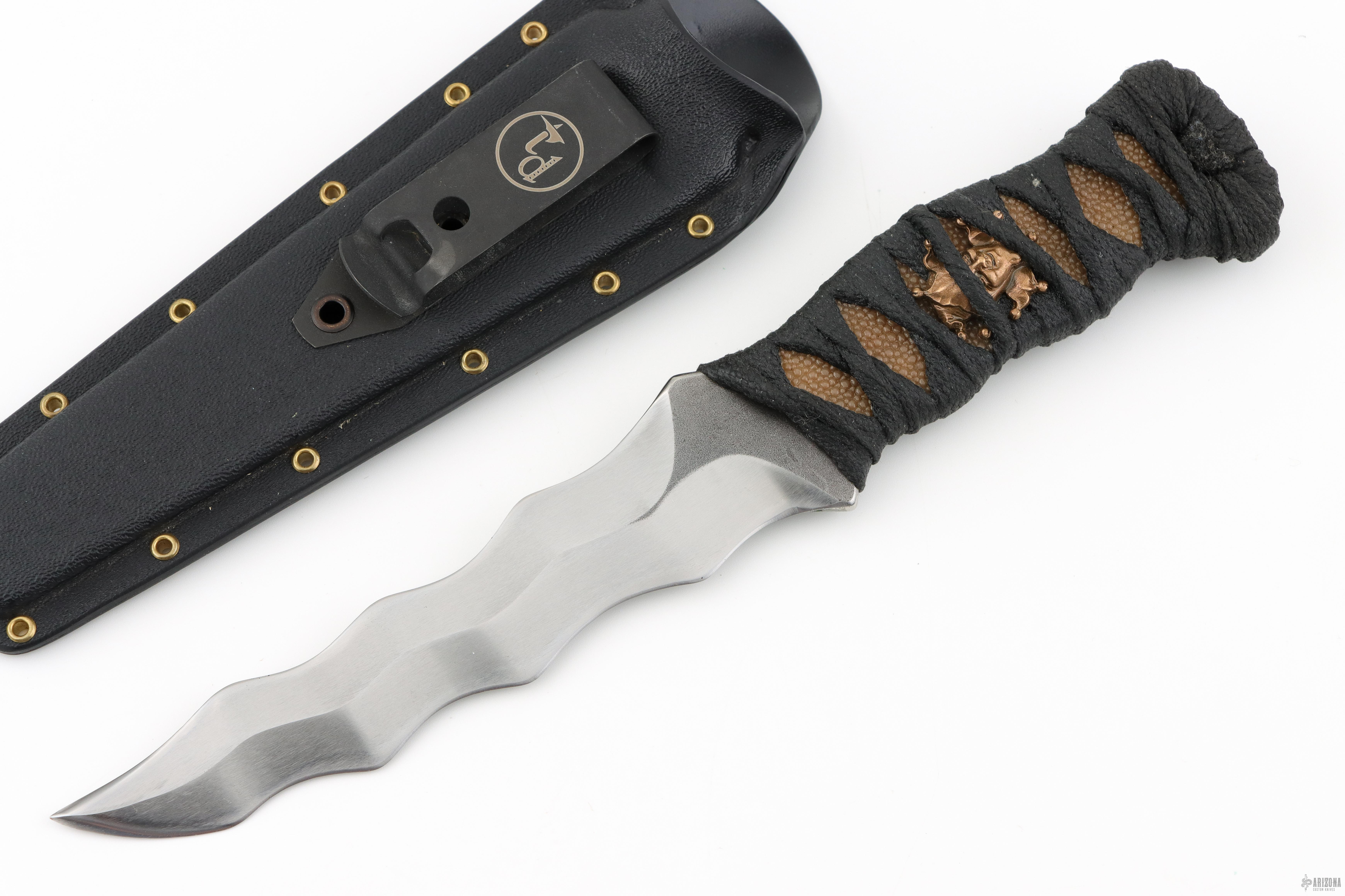 Kris - Hand Ground Kris Blade - Tsuka Wrapped Rayskin Handle w