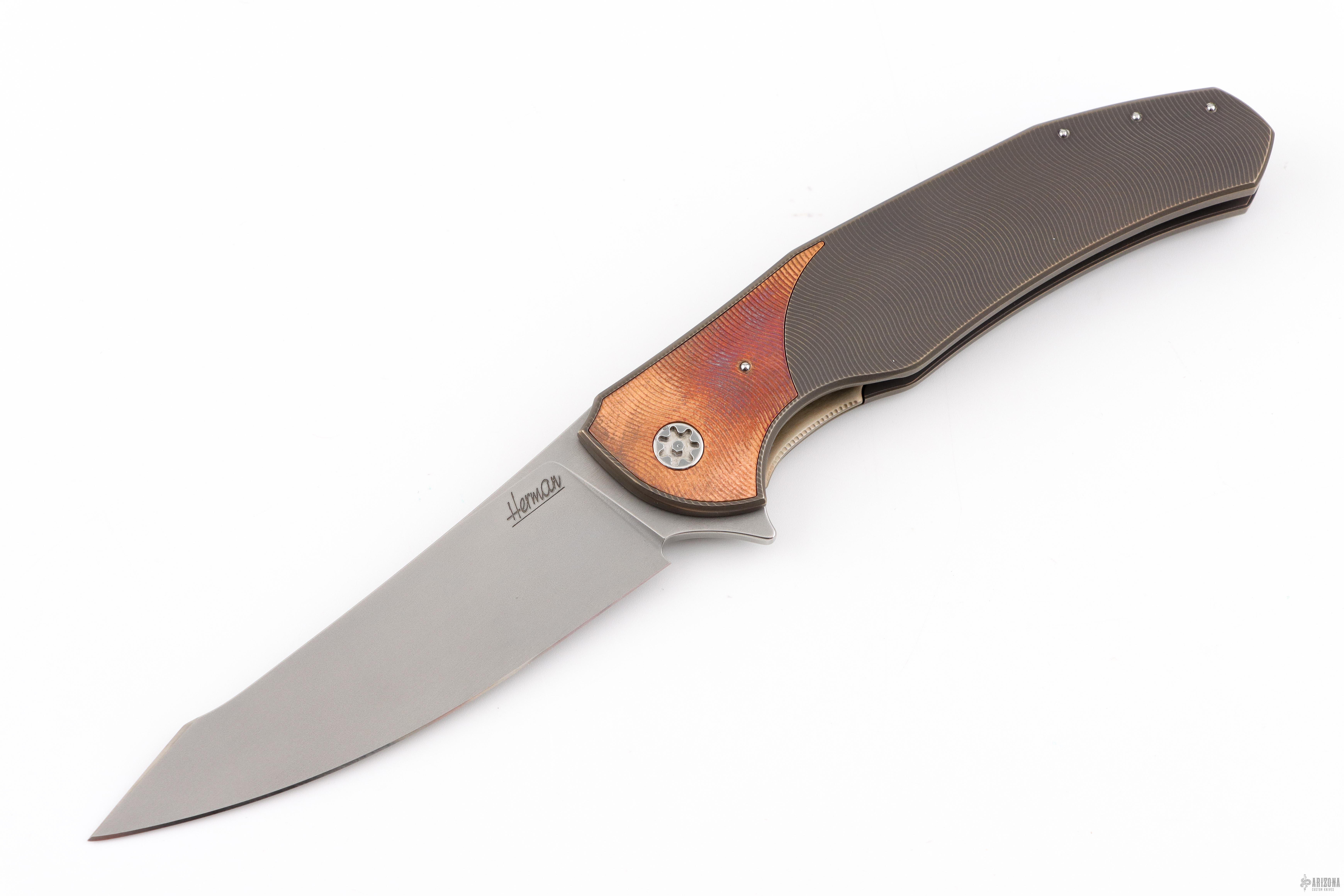 ISHI様スイートチェストナッロックローズセラトーウォルナットスターオブペツレム Ishtar 58 - M398 - Arizona Custom Knives